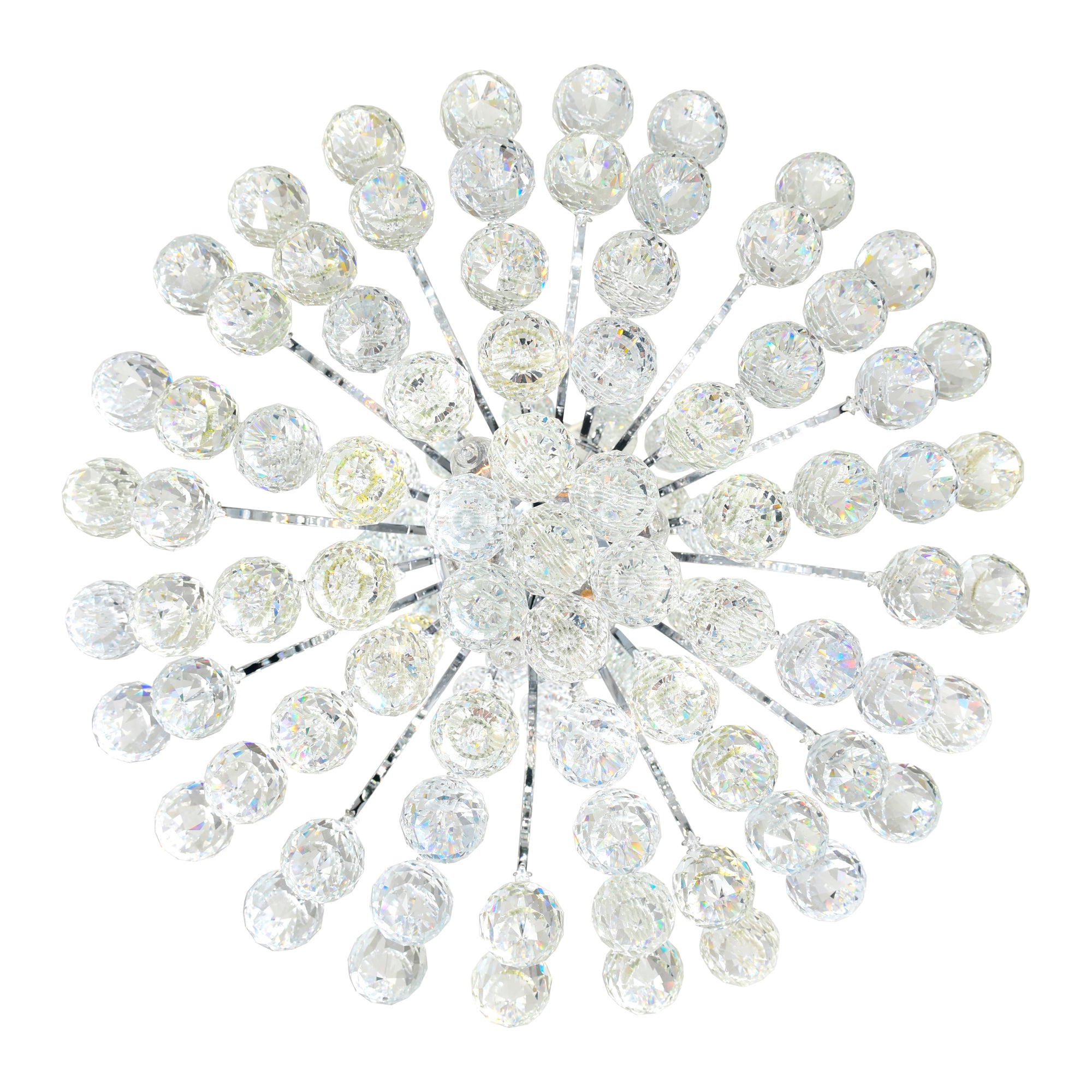 Princess 8 Light 20in Chrome Down Chandelier with Crystals