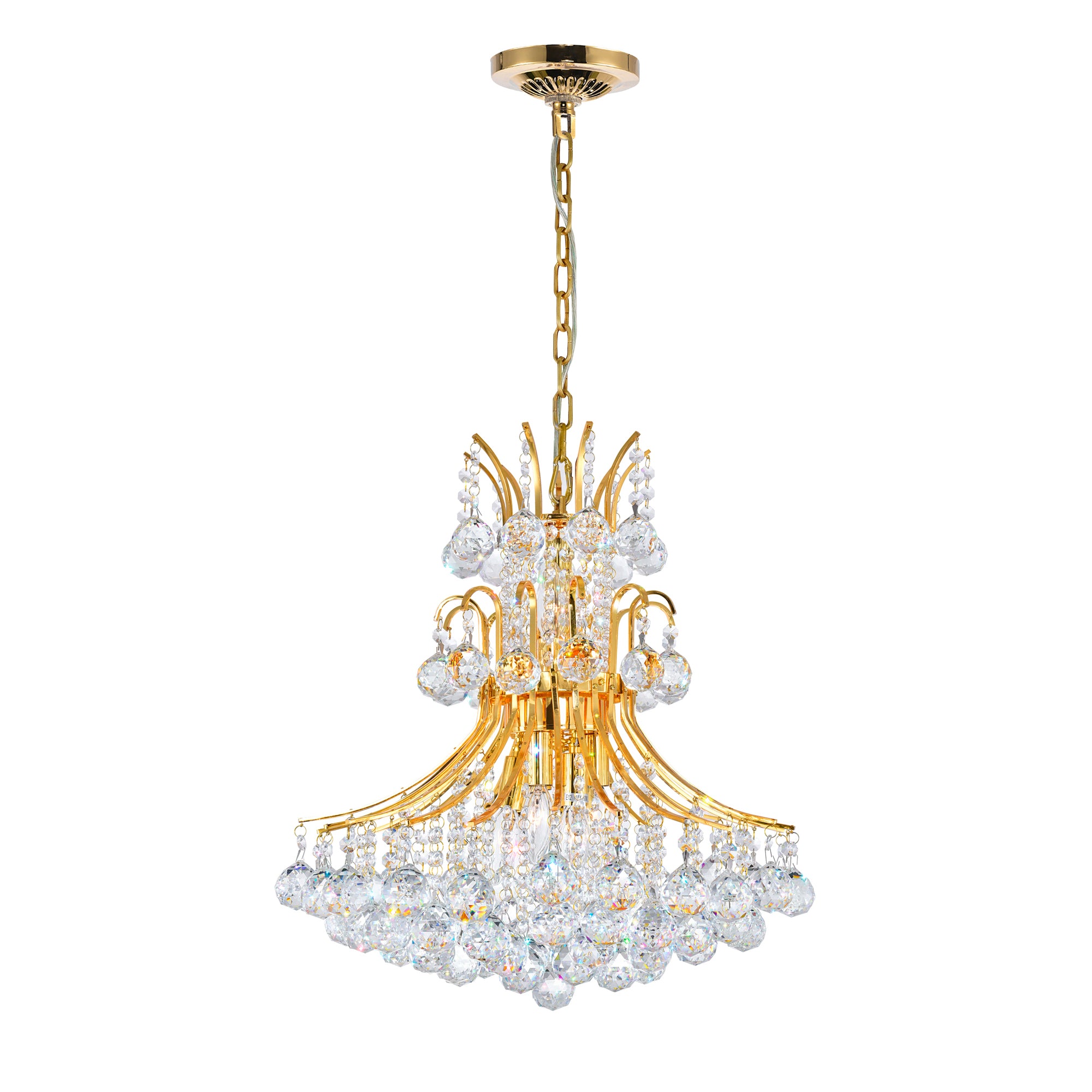 Princess 8 Light 20in Gold Down Chandelier
