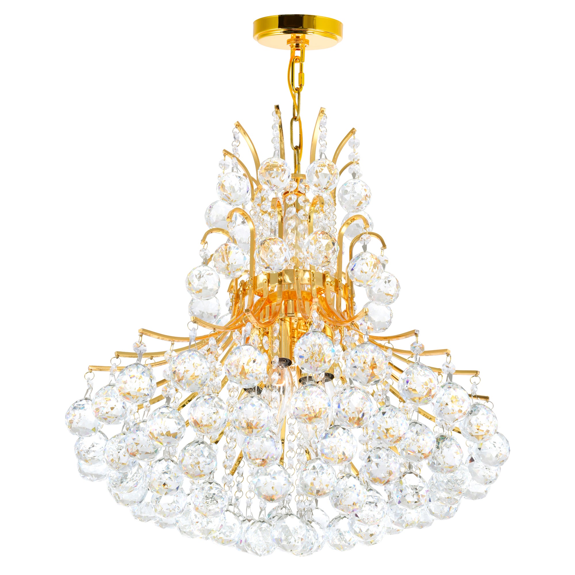 Princess 10 Light 24in Gold Down Chandelier