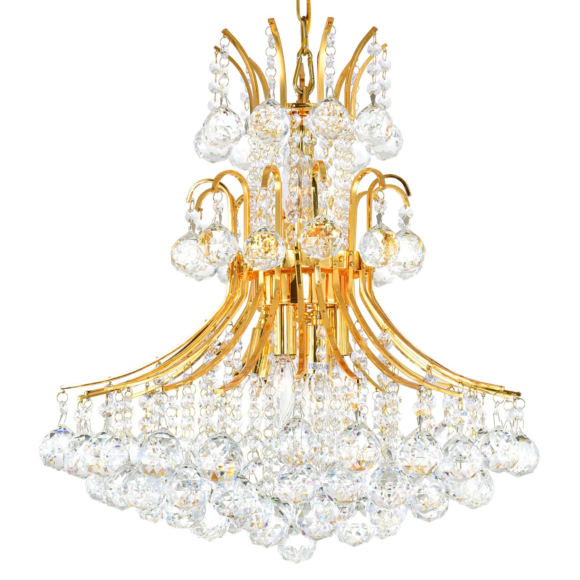 Princess 10 Light 24in Gold Down Chandelier