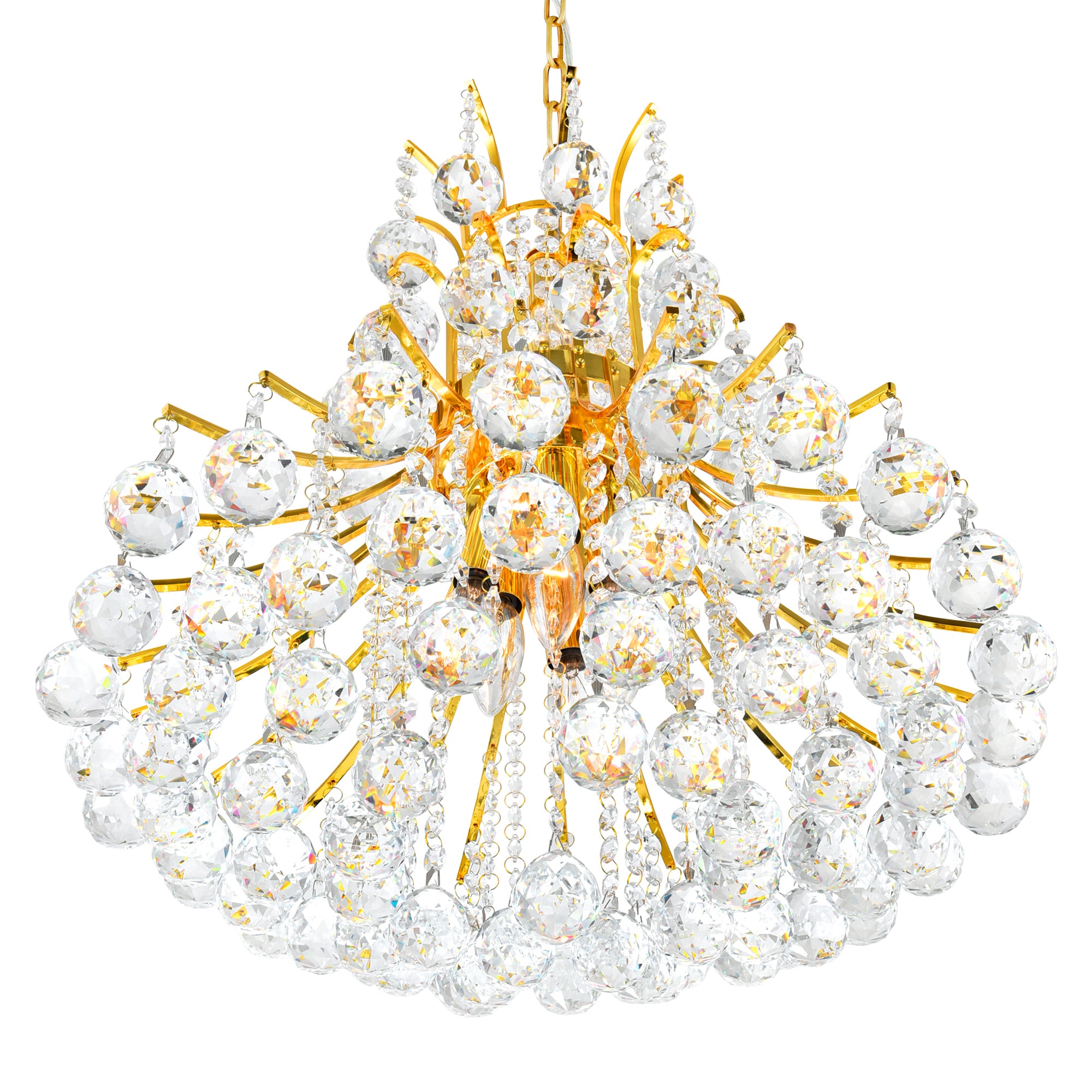 Princess 10 Light 24in Gold Down Chandelier