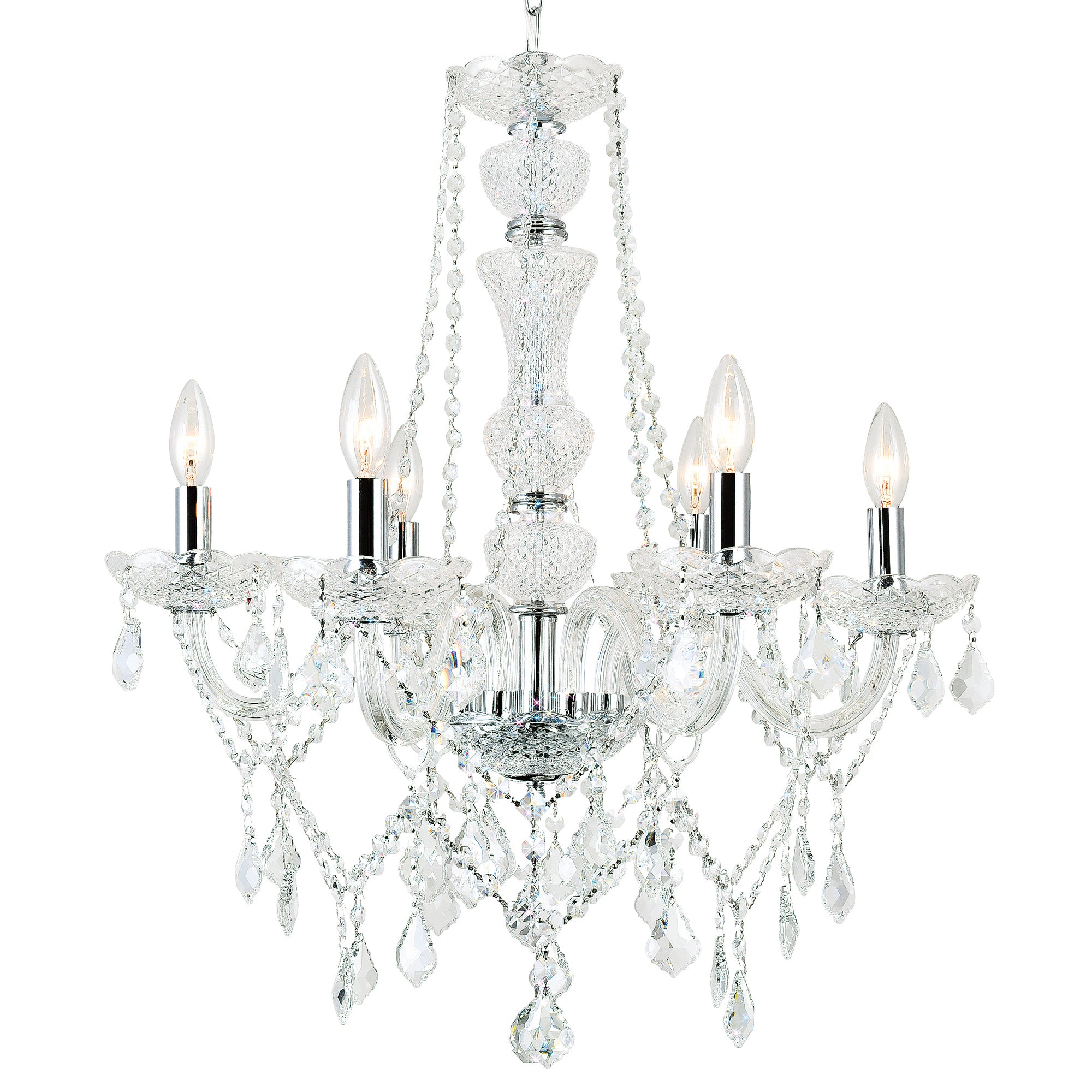 Princeton 6 Light 24in Chrome Down Chandelier