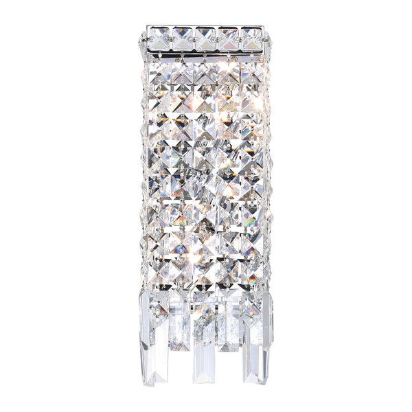 Colosseum 2 Light 5in Chrome Wall Sconce with Crystals