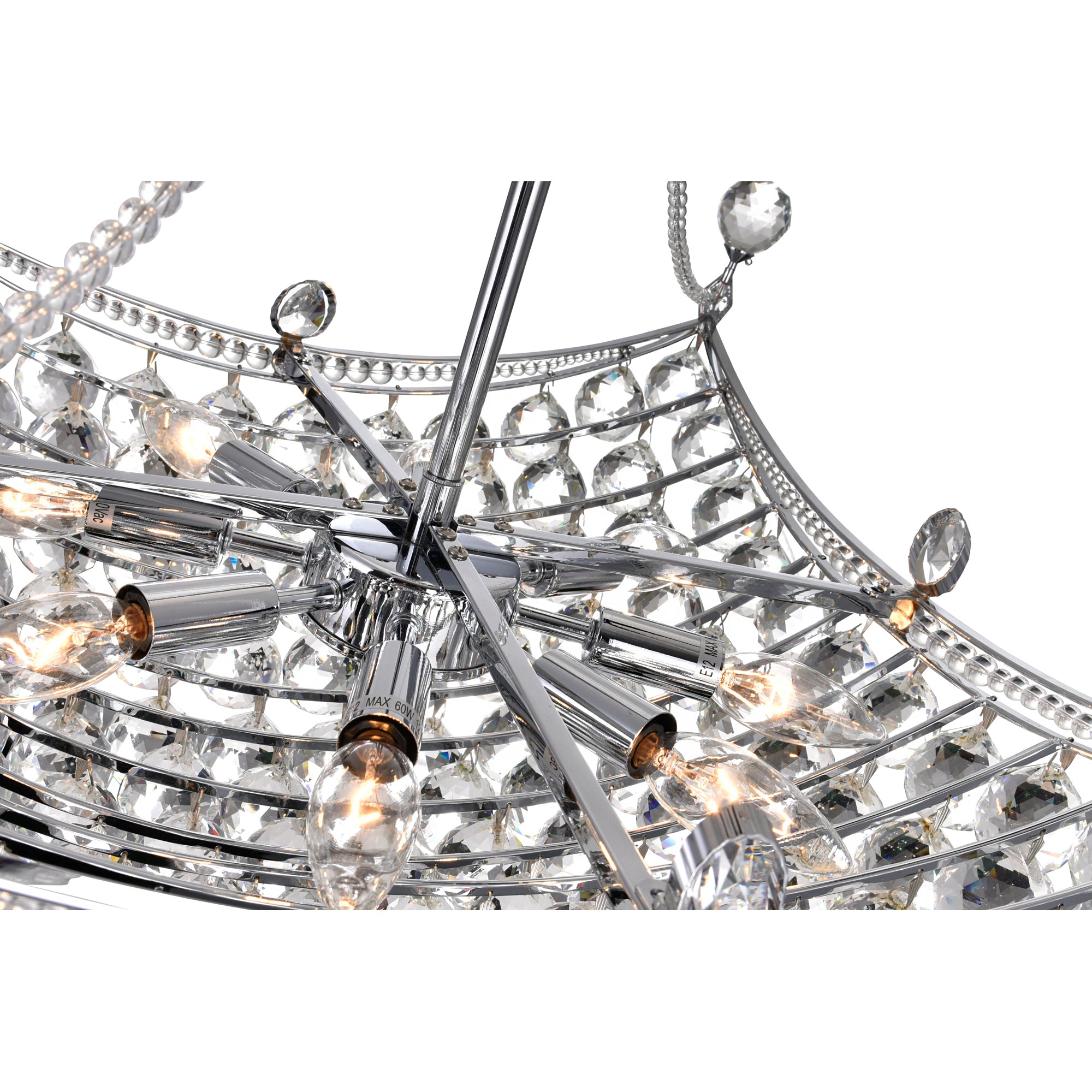 Jasmine 8 Light Down Chandelier With Chrome Finish