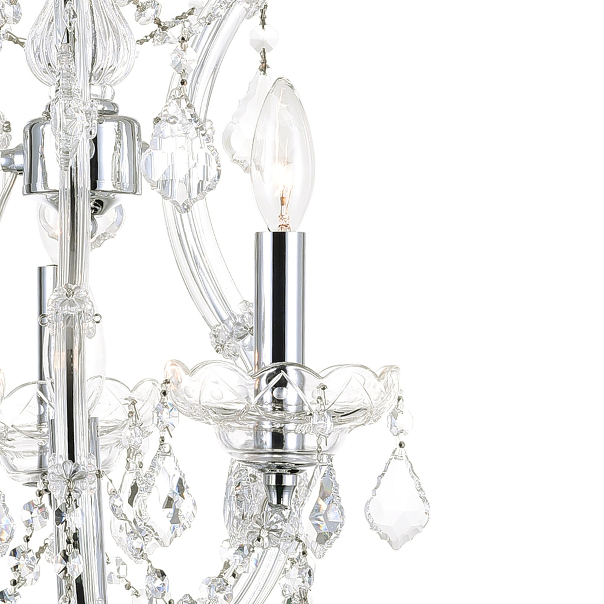 Maria Theresa 4 Light 12in Chrome Up Mini Chandelier with Crystals