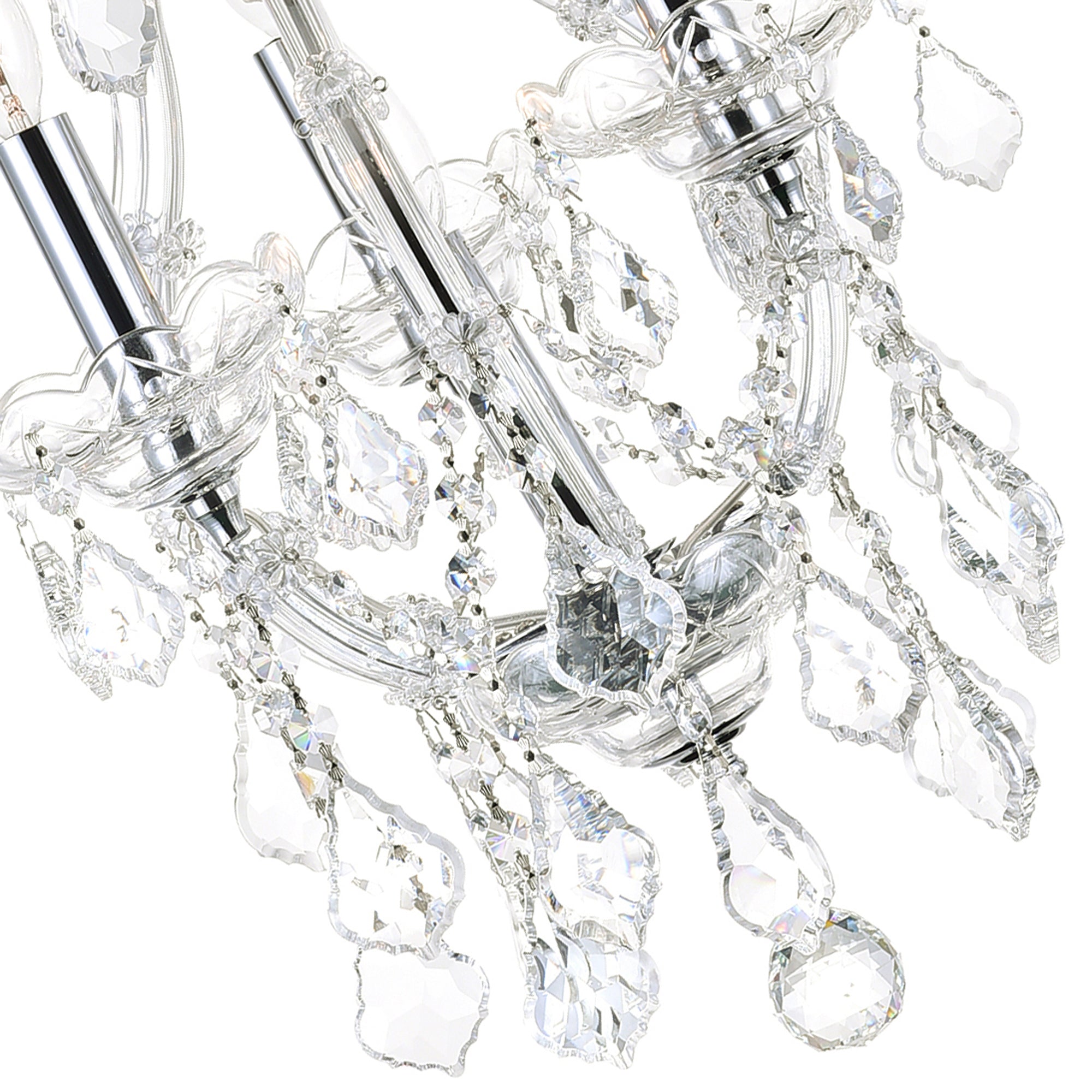 Maria Theresa 4 Light 12in Chrome Up Mini Chandelier with Crystals