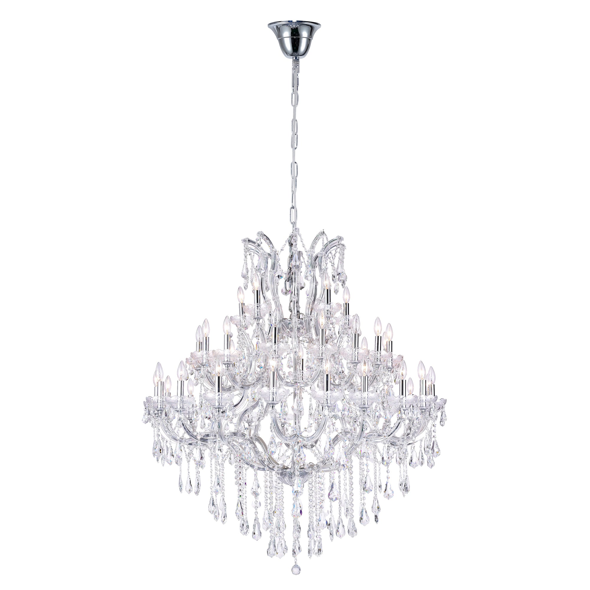 Maria Theresa 41 Light 50in Chrome Up Chandelier with Crystals