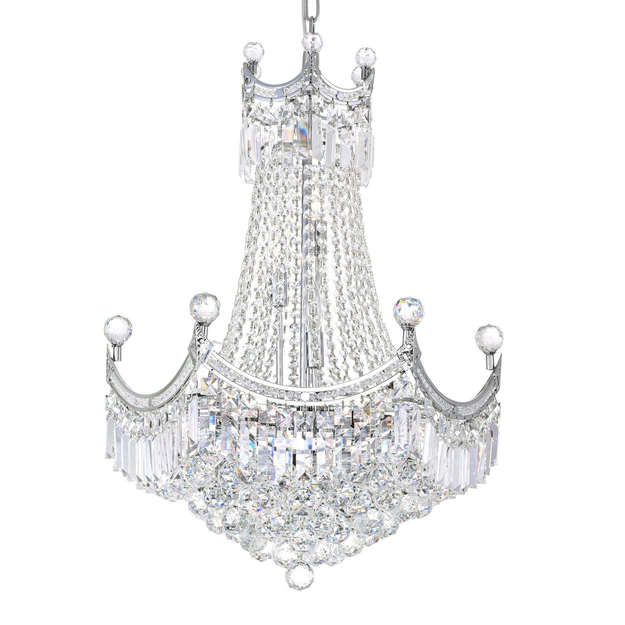 Amanda 11 Light Down Chandelier With Chrome Finish