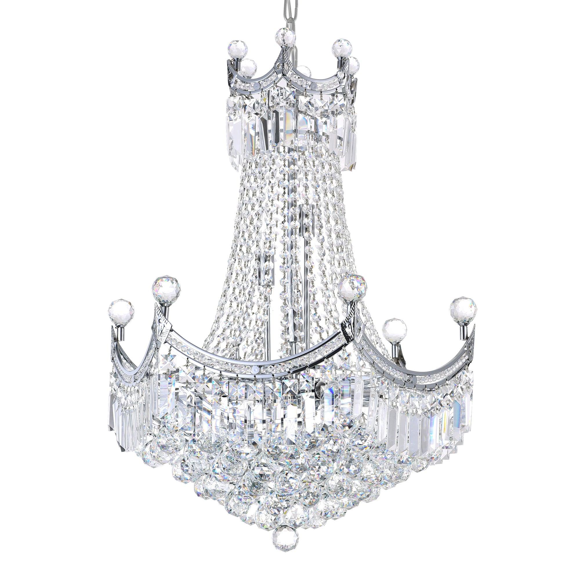 Amanda 11 Light Down Chandelier With Chrome Finish