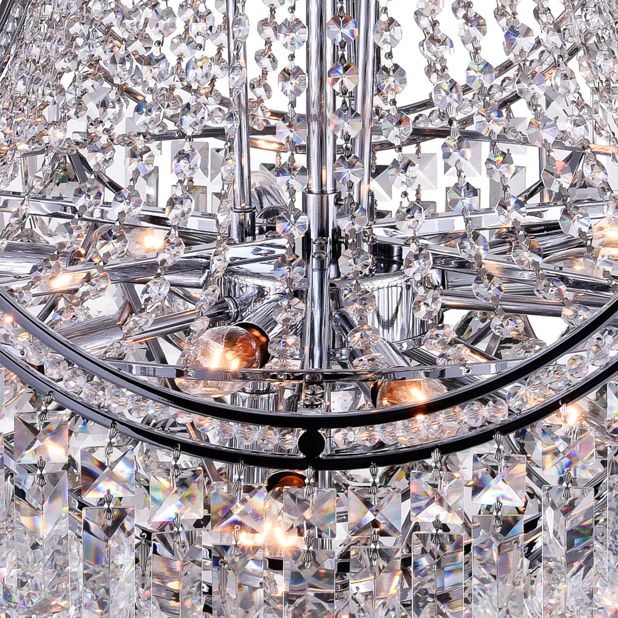Amanda 15 Light Down Chandelier With Chrome Finish