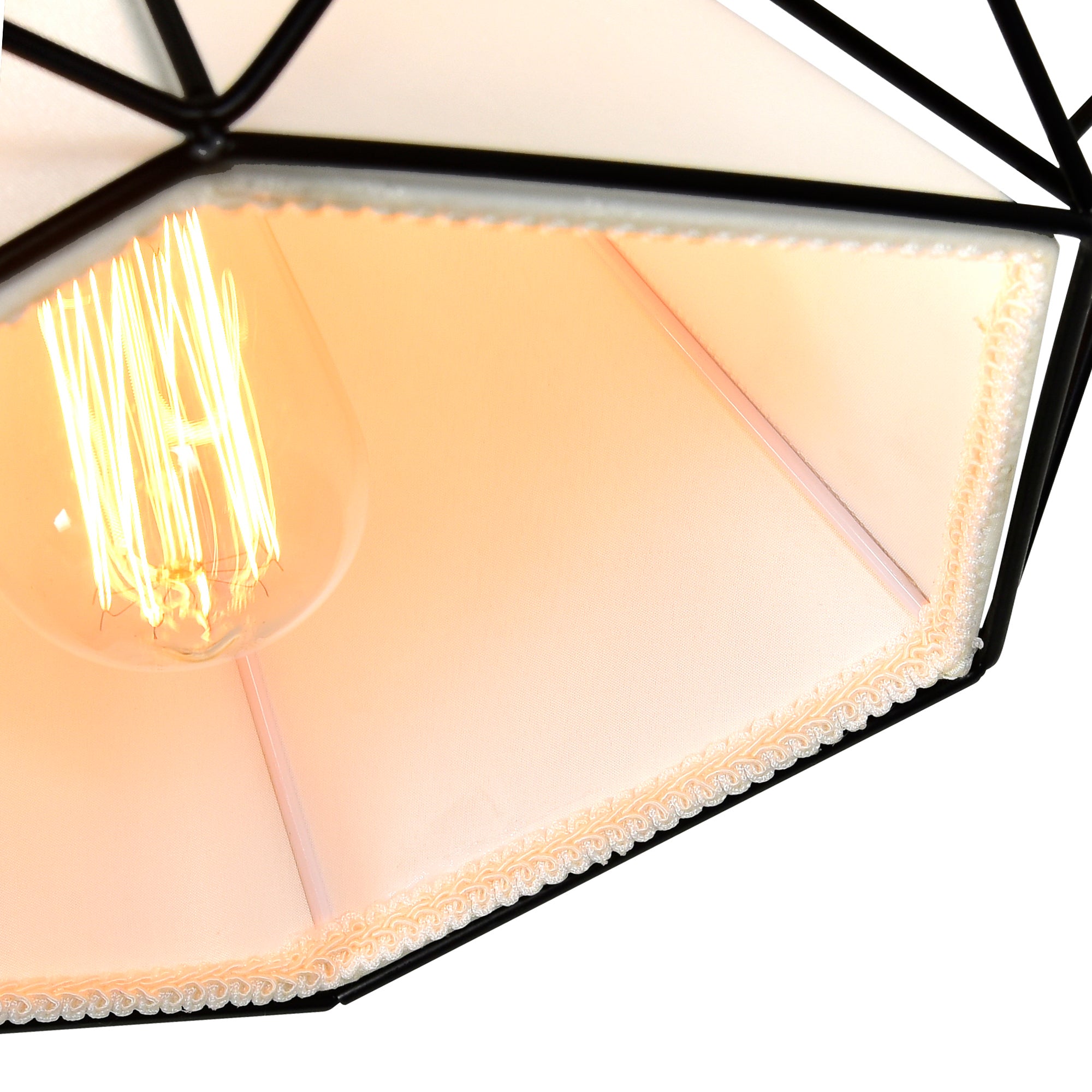 Diamond 1 Light 15in Black Down Pendant