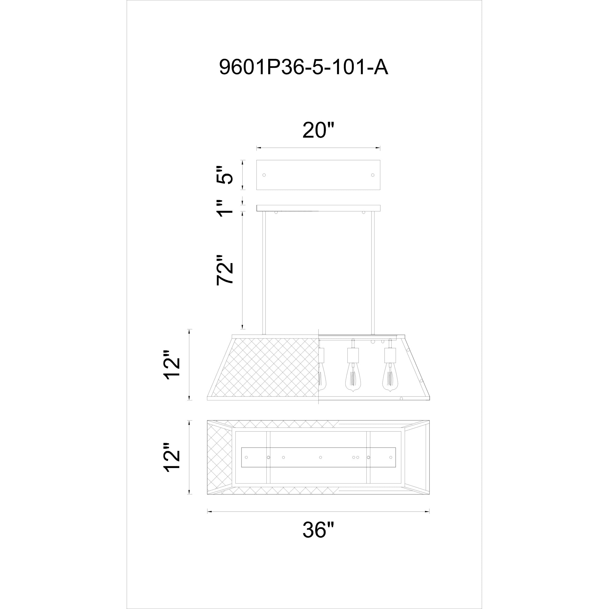 Alyson 5 Light Black Chandelier