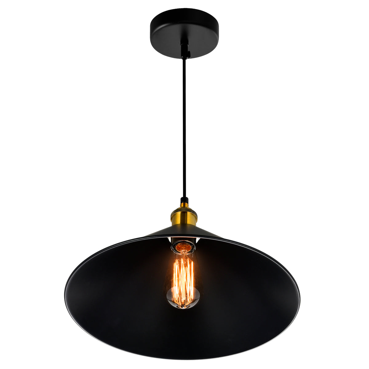 Brave 1 Light 12in Black Mini Pendant