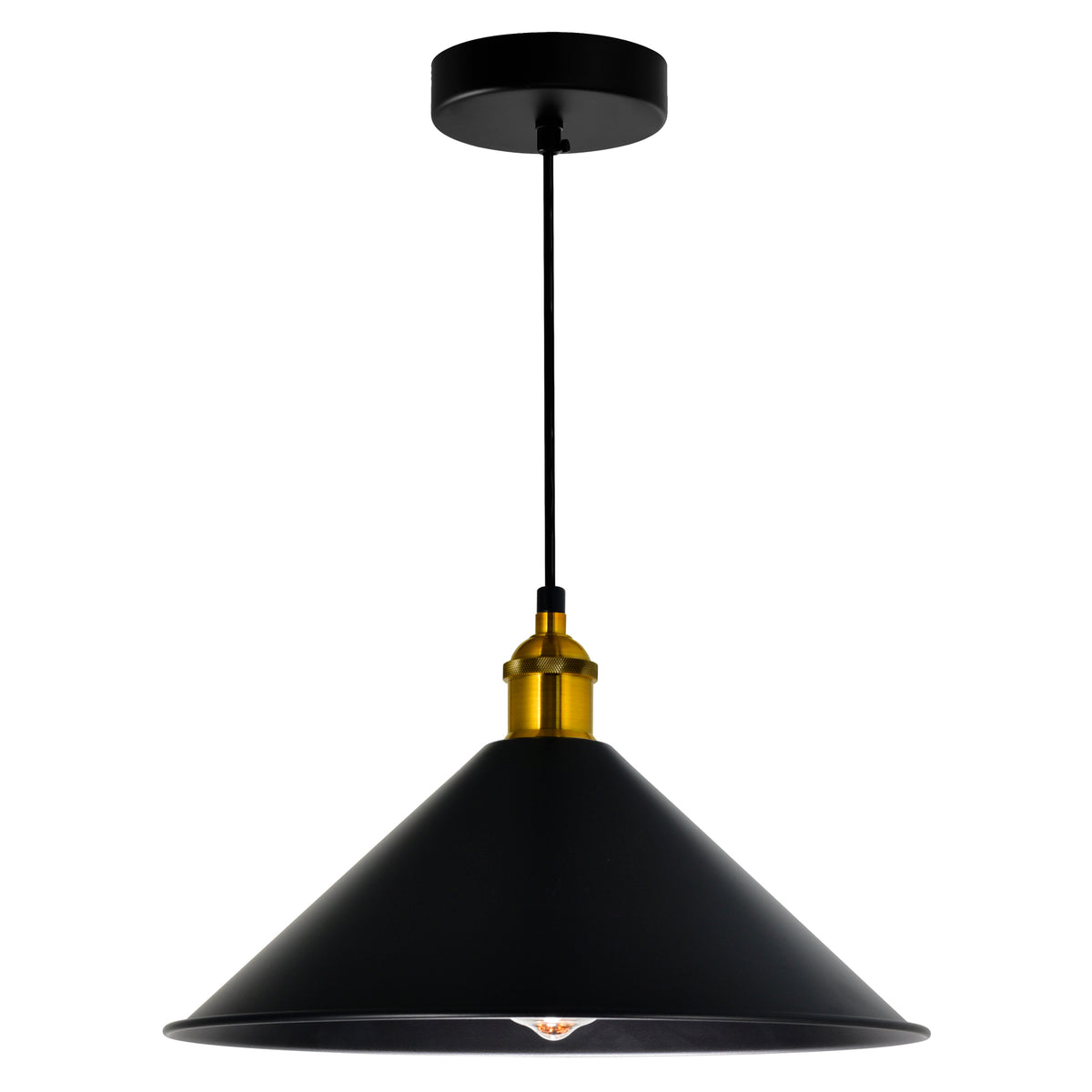 Brave 1 Light 12in Black Mini Pendant