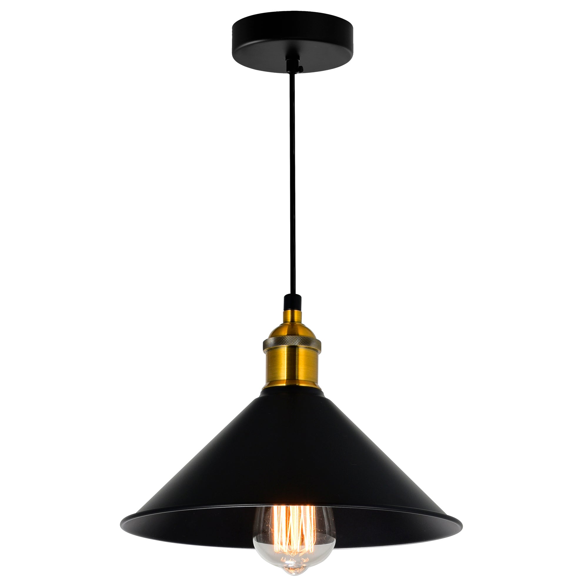 Brave 1 Light 8in Black Down Mini Pendant