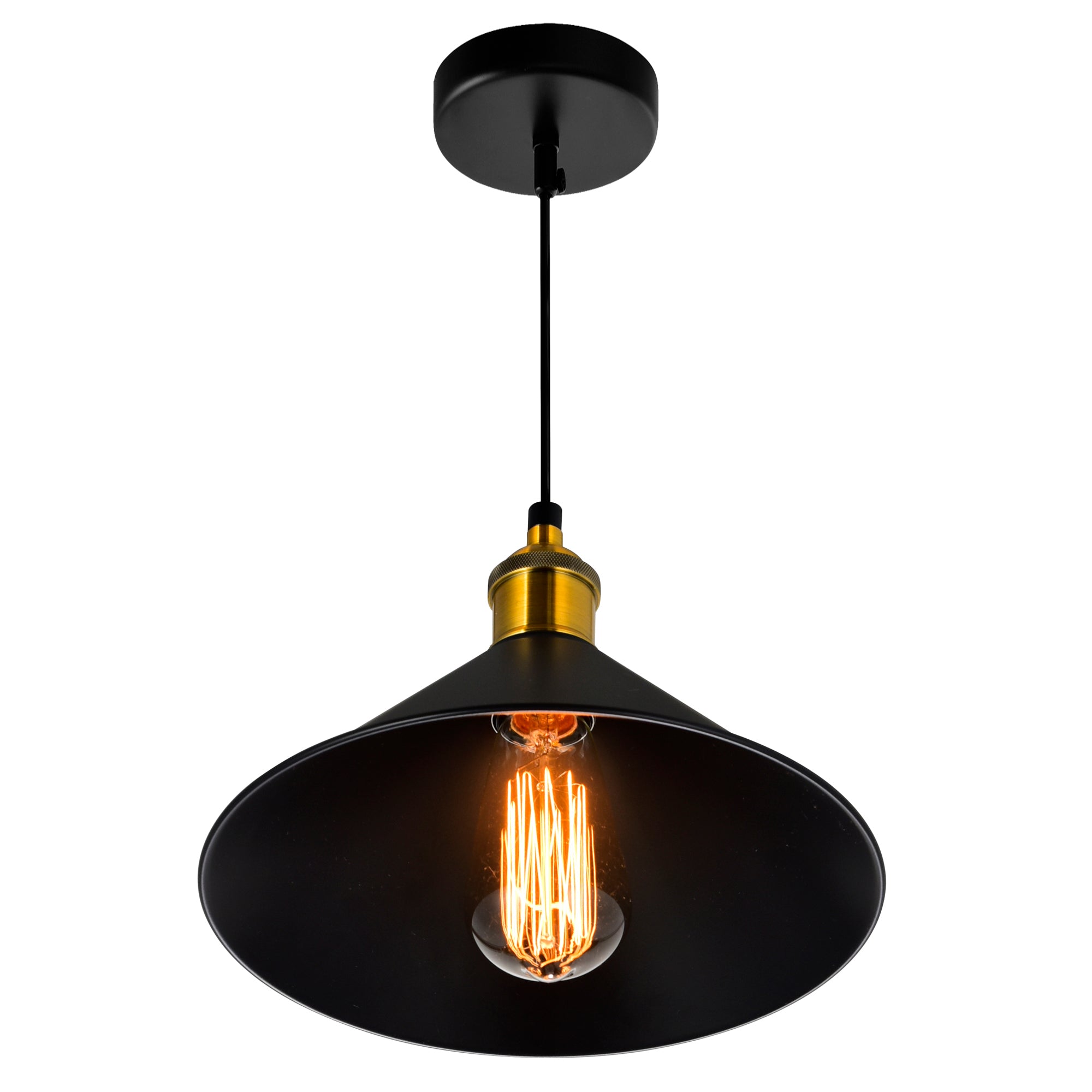 Brave 1 Light 8in Black Down Mini Pendant