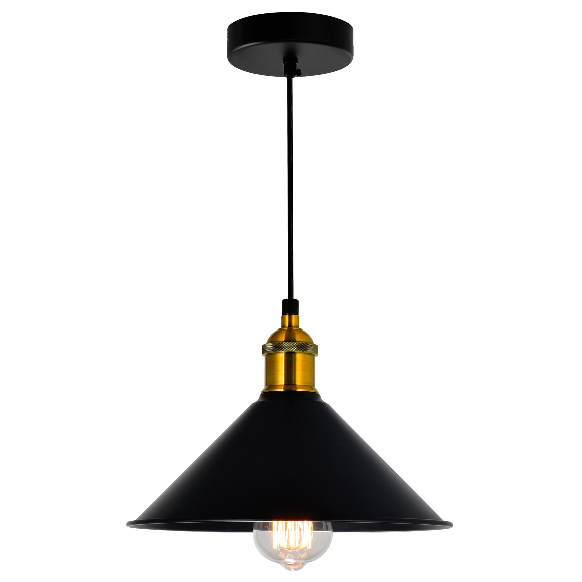 Brave 1 Light 8in Black Down Mini Pendant