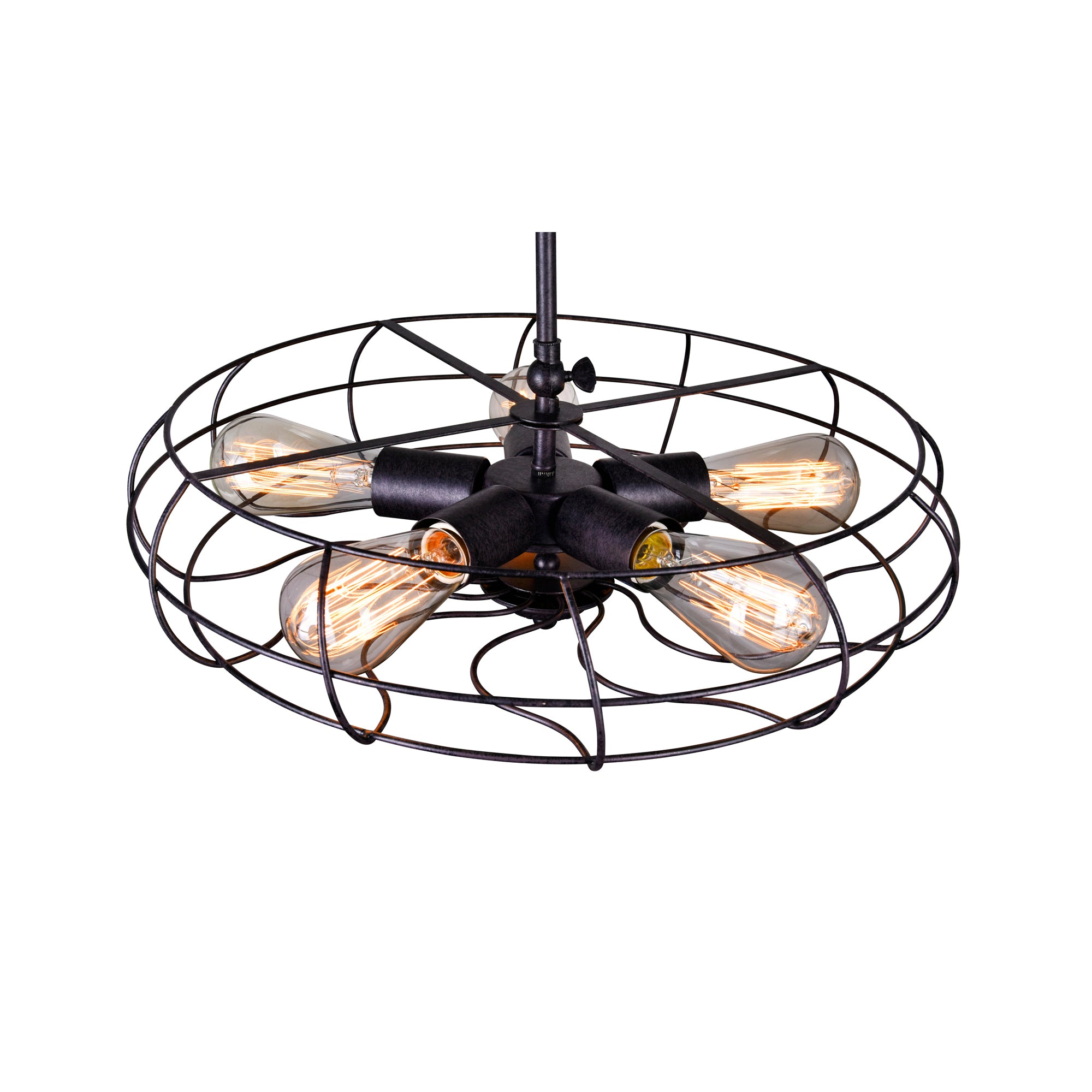 Pamela 5 Light 19in Rust Flush Mount