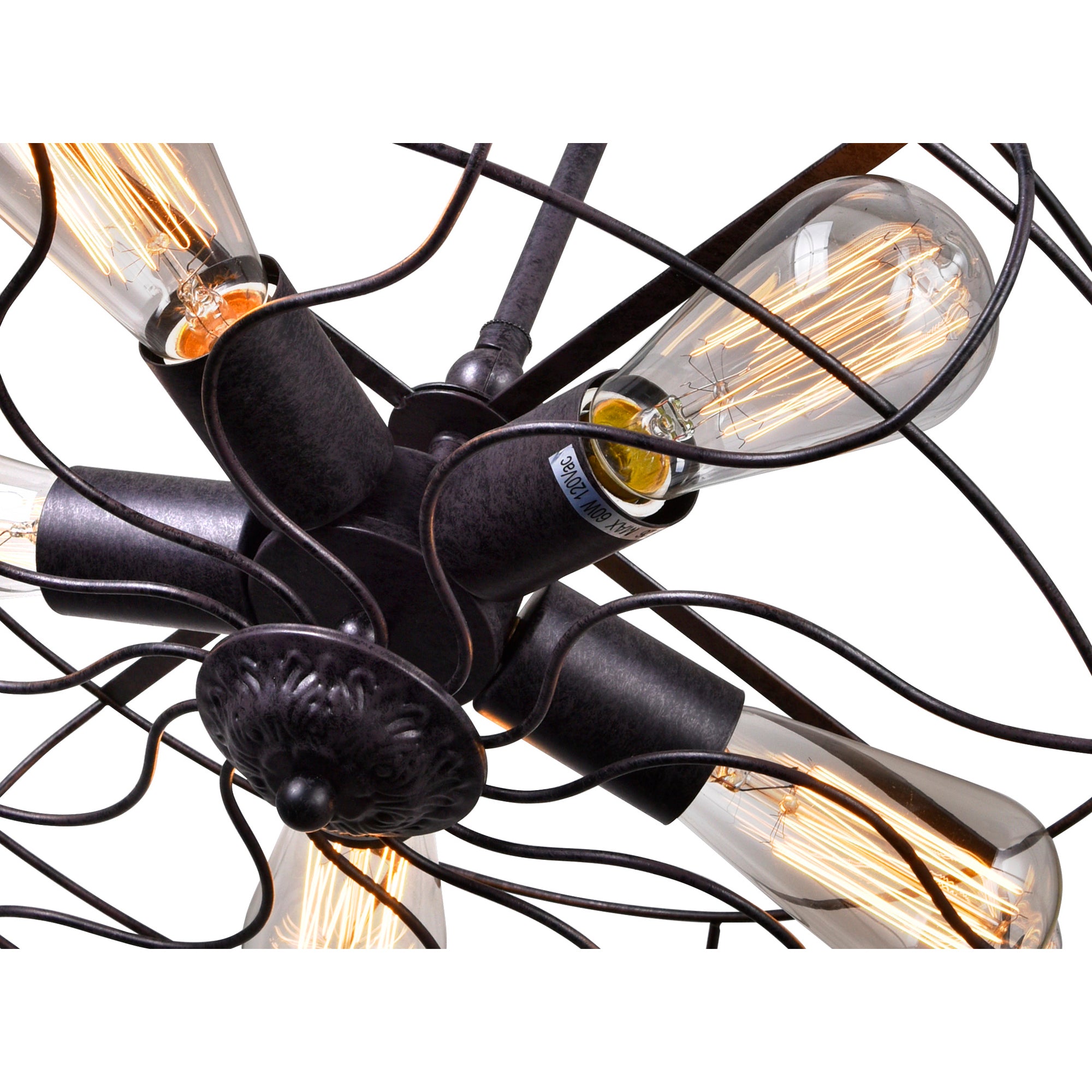 Pamela 5 Light 19in Rust Flush Mount