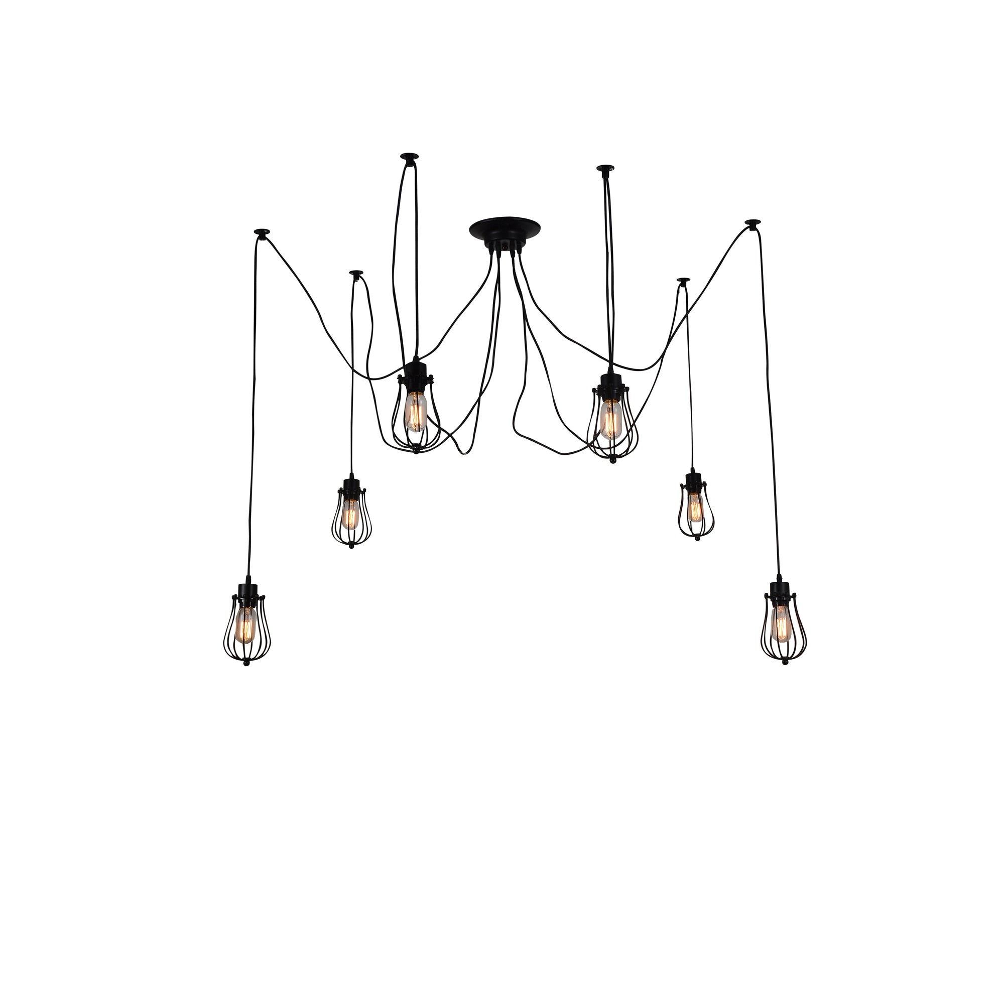 Tomaso 6 Light Black Multi Light Pendant