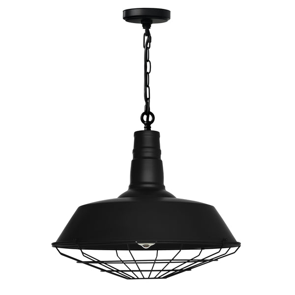 Morgan 1 Light 18in Black Down Pendant