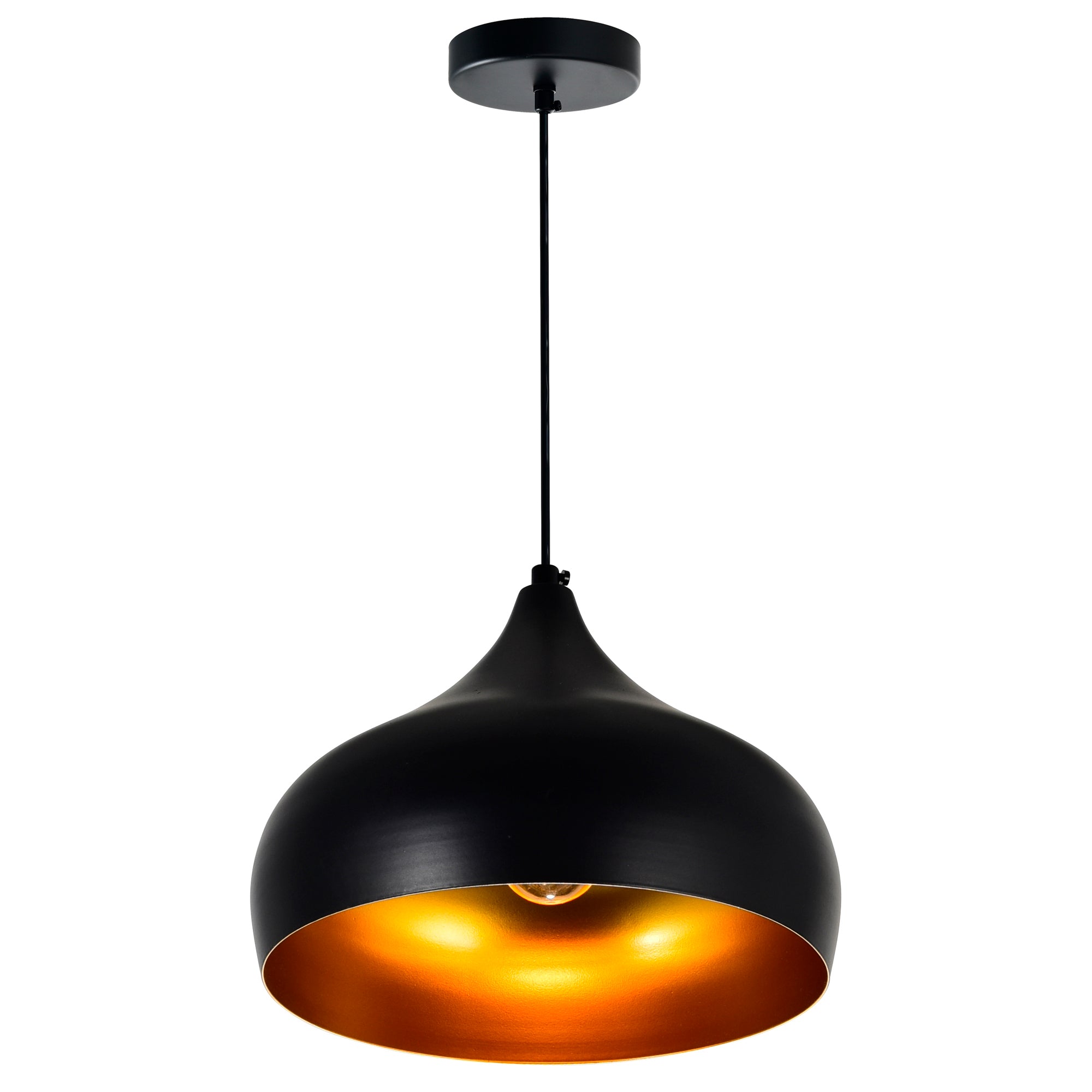 Dynamic 1 Light 9in Black Down Pendant
