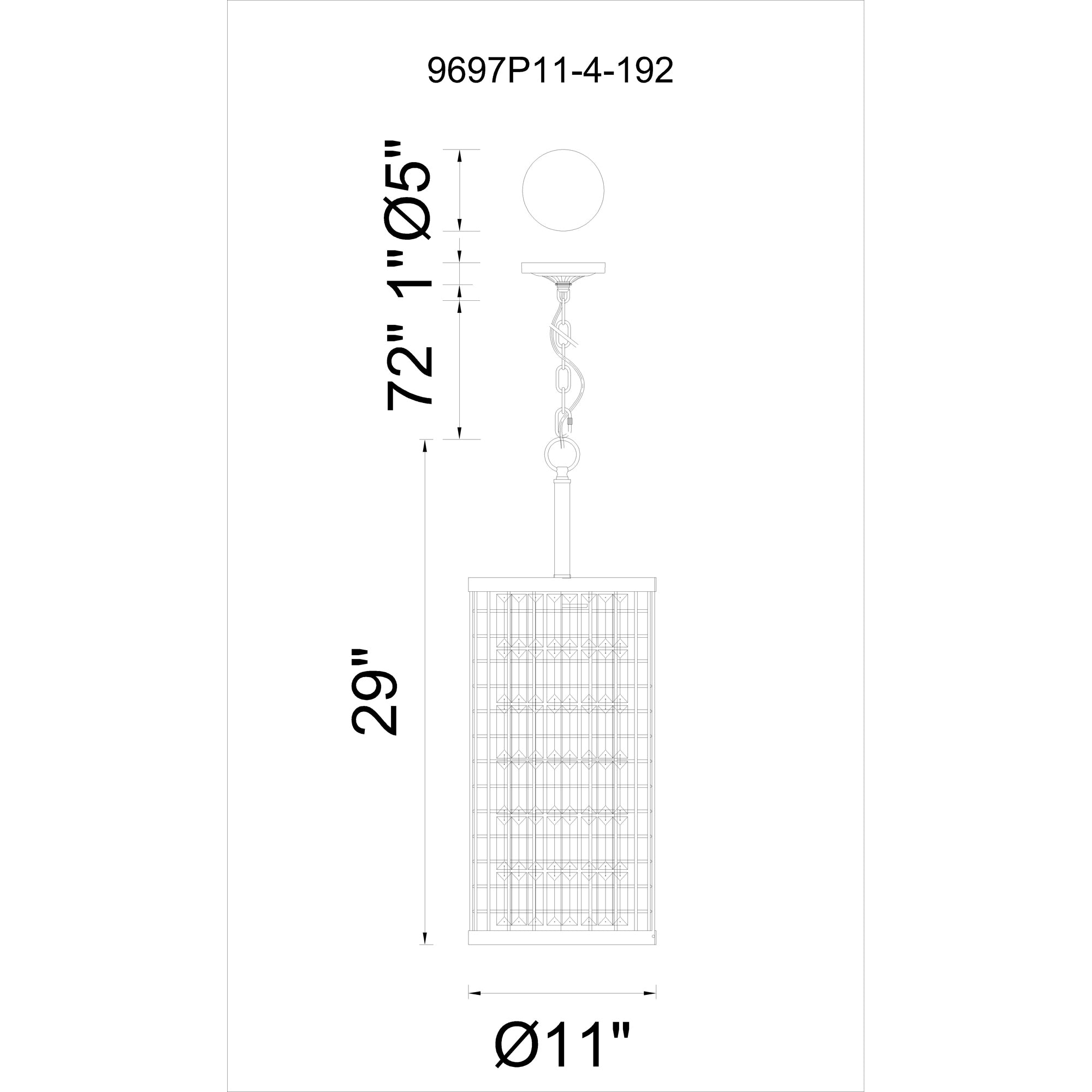 Meghna 4 Light Up Chandelier With Brown Finish