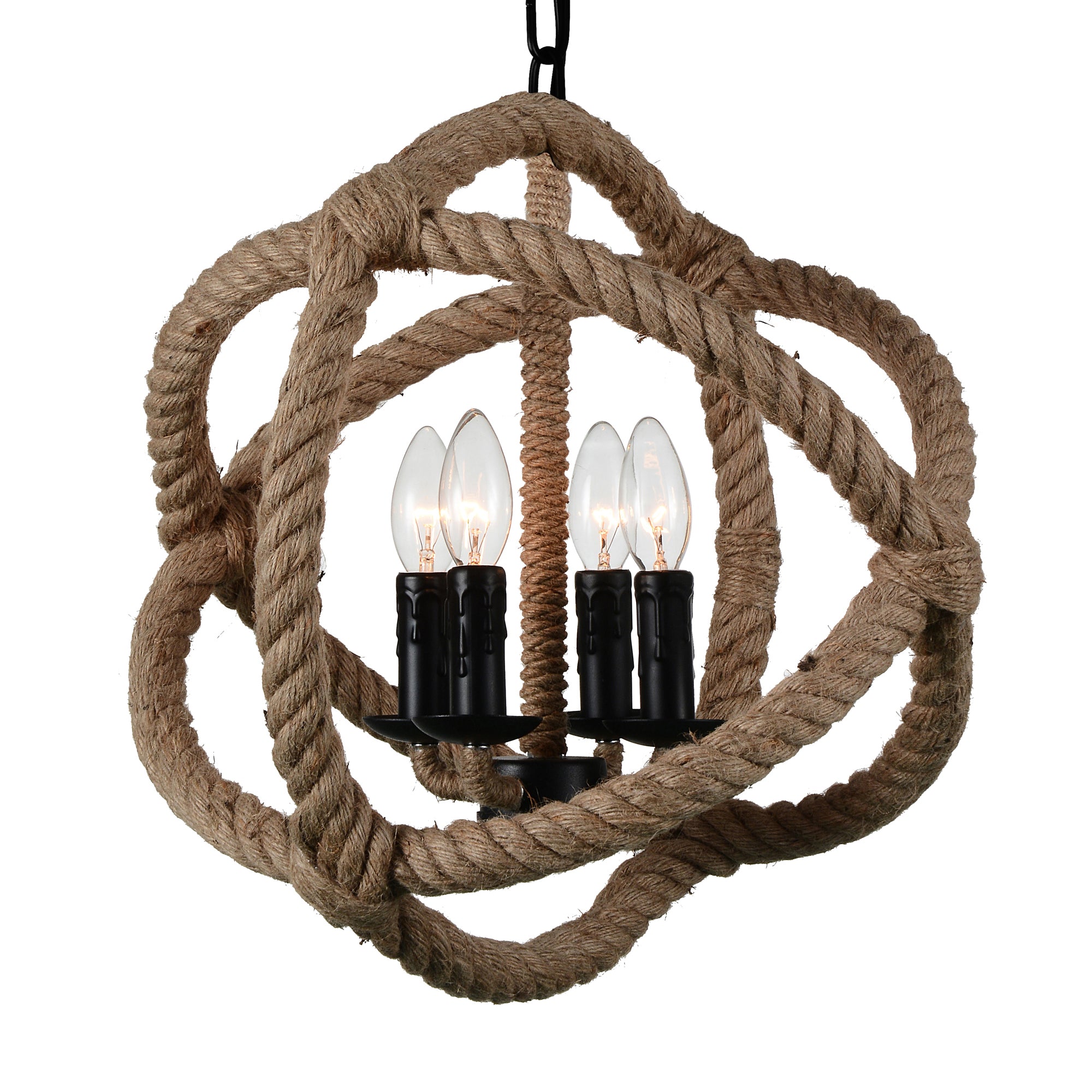 Padma 4 Light 17in Black Chandelier