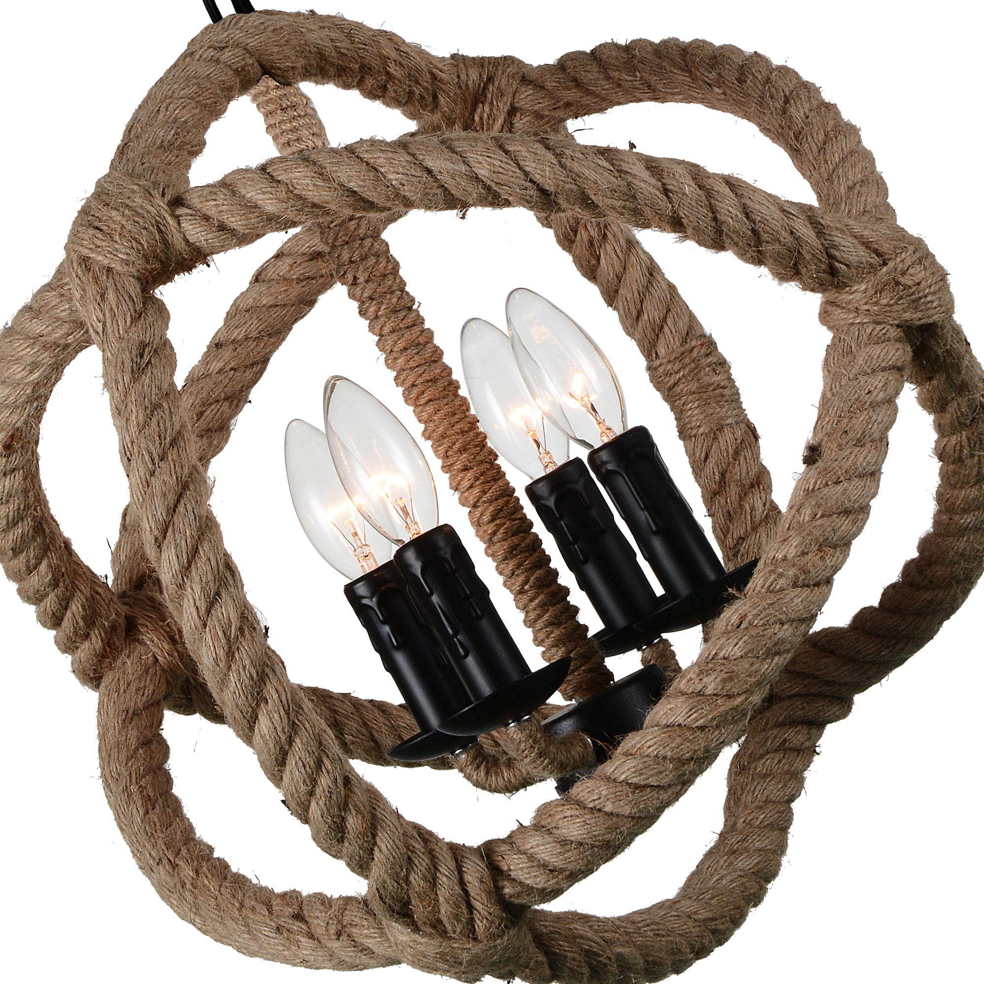 Padma 4 Light 17in Black Chandelier