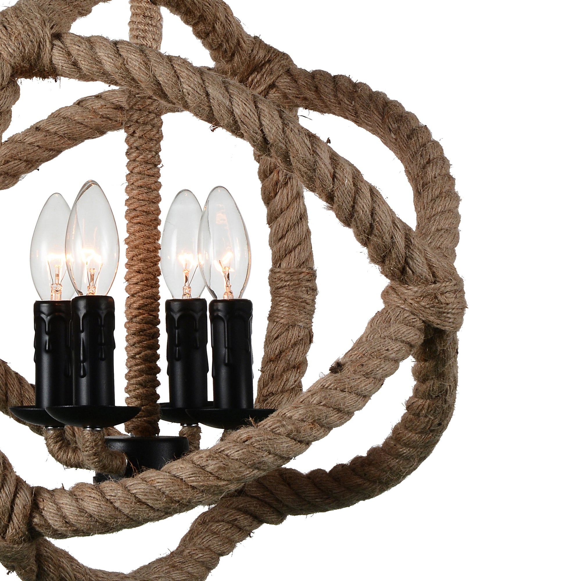 Padma 4 Light 17in Black Chandelier