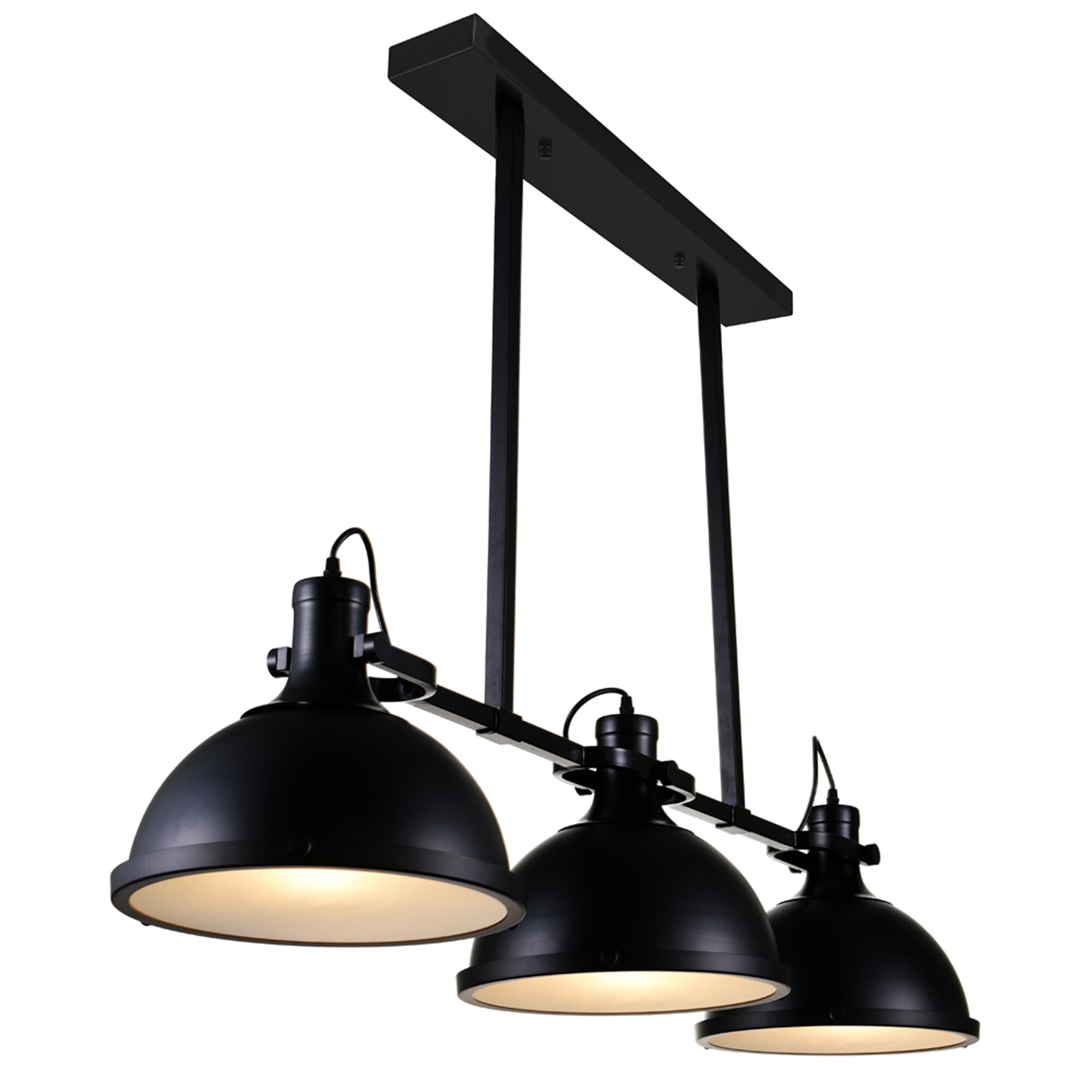 Strum 3 Light 50in Black Island Chandelier