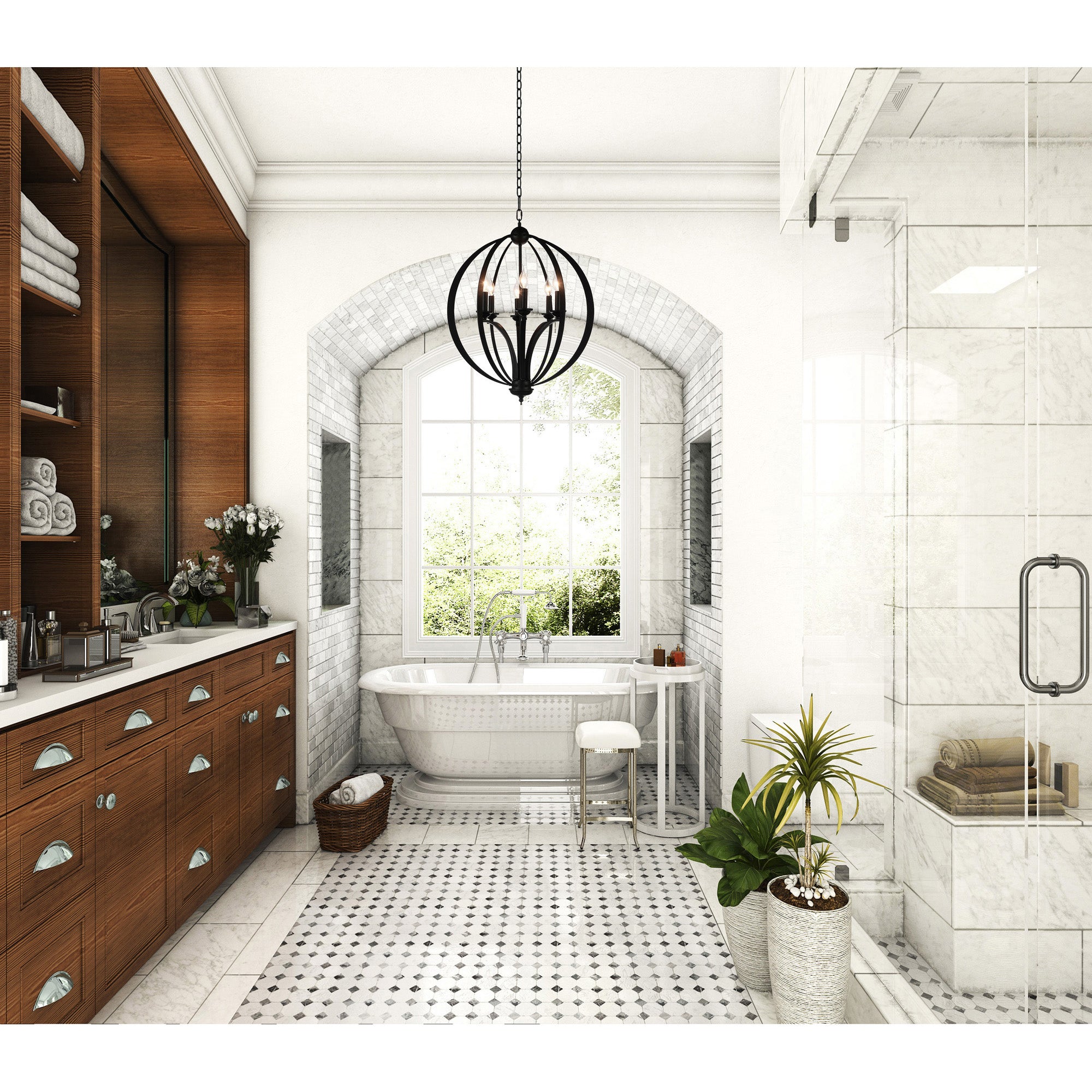 Drift 6 Light Black Chandelier