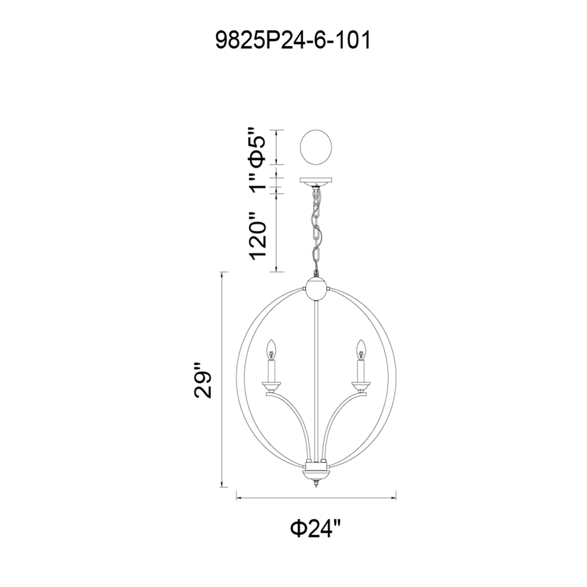 Drift 6 Light Black Chandelier