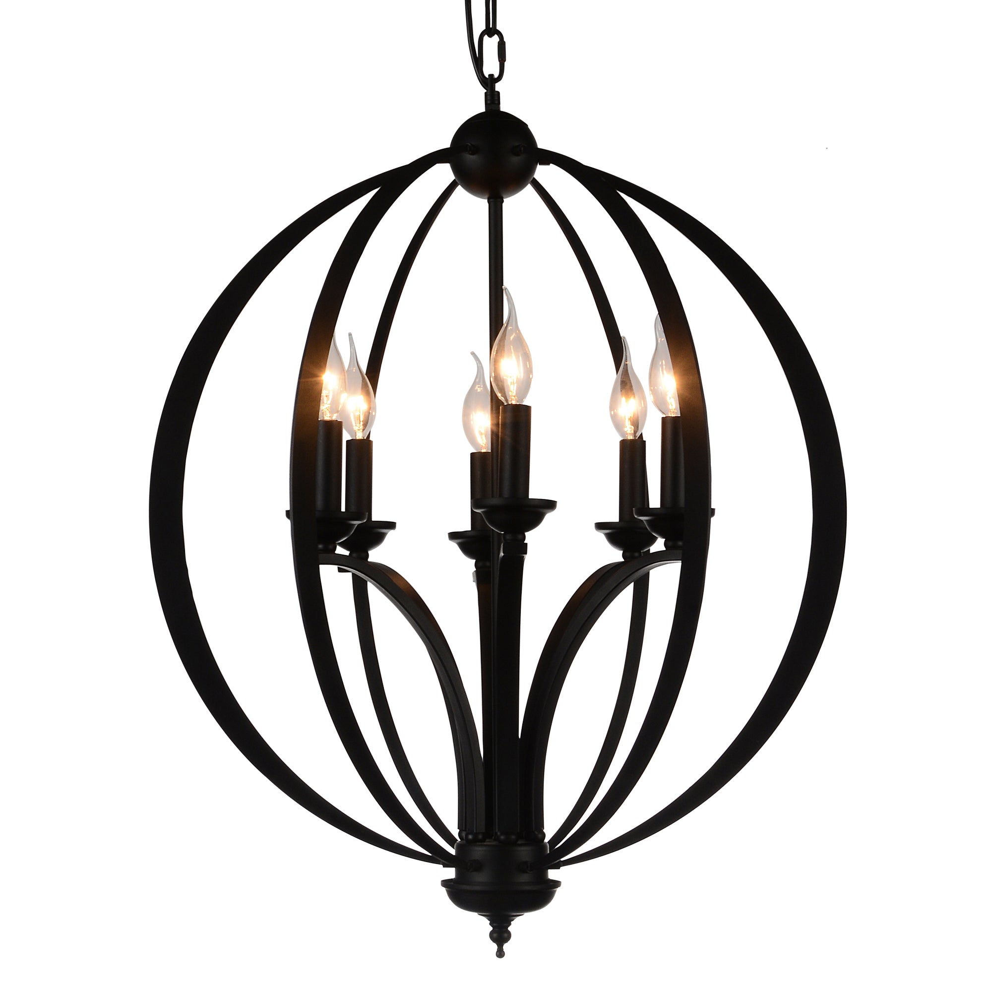 Drift 6 Light Black Chandelier