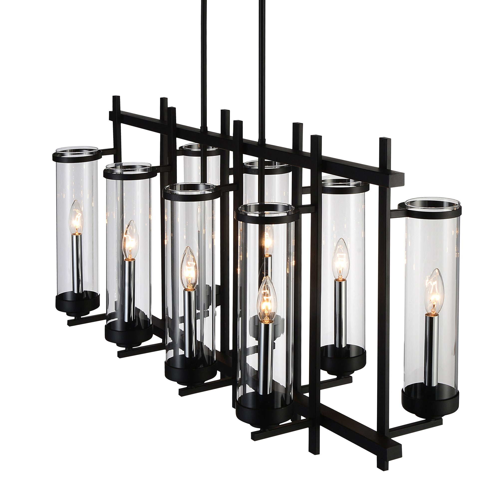 Sierra 8 Light 38in Black Chandelier