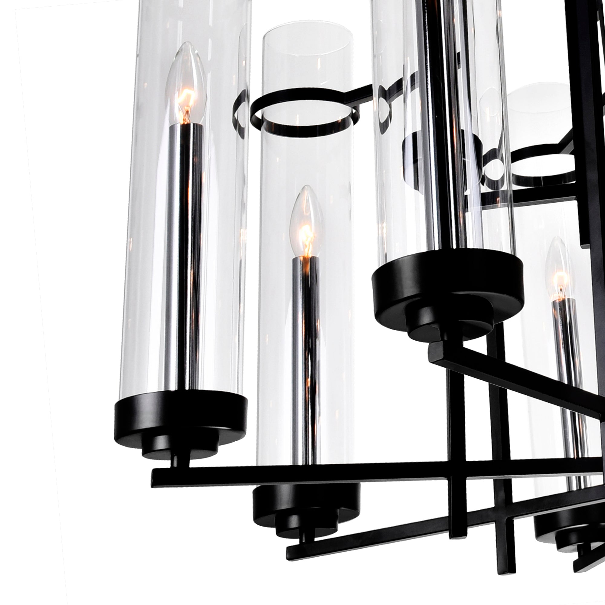 Sierra 8 Light 38in Black Chandelier