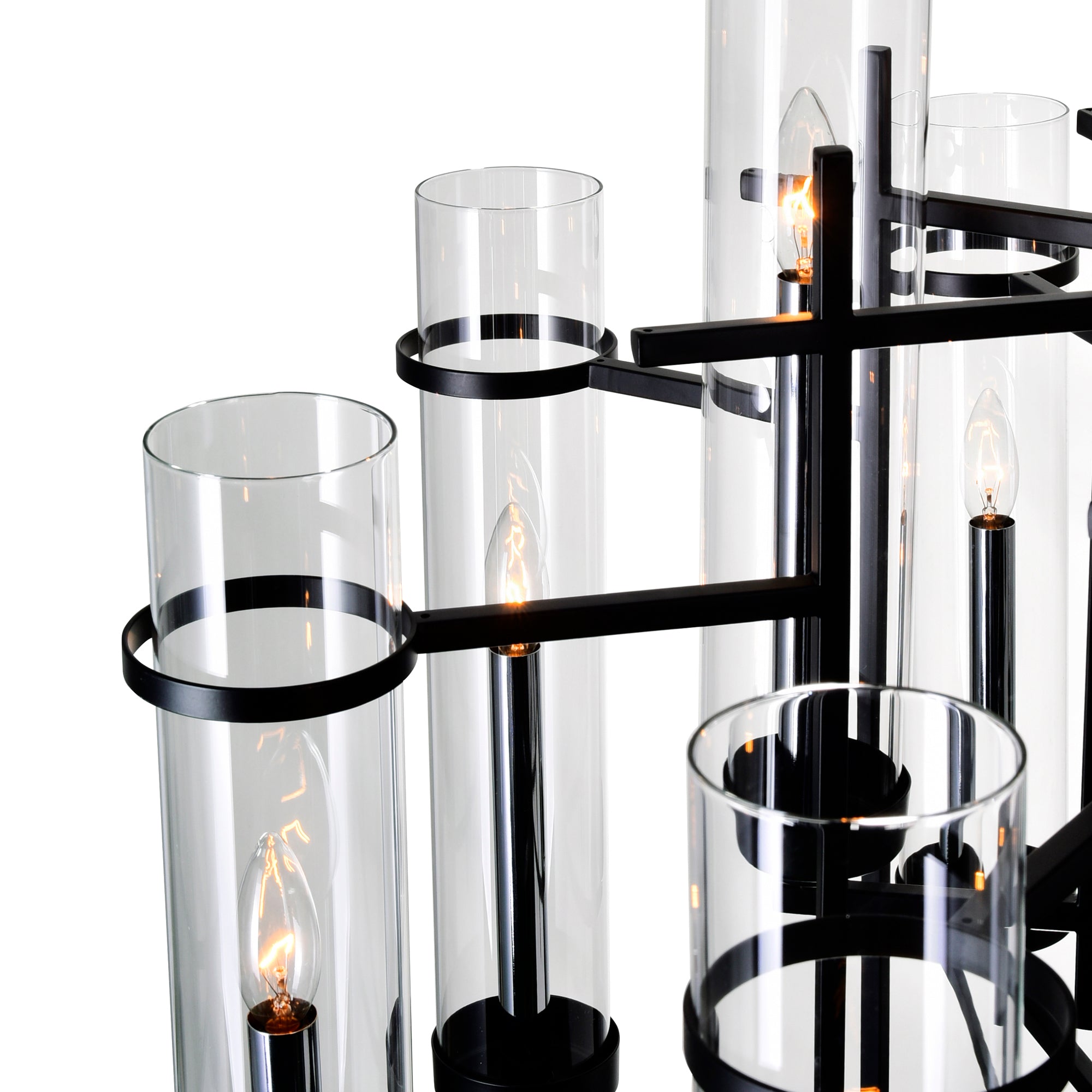 Sierra 8 Light 38in Black Chandelier