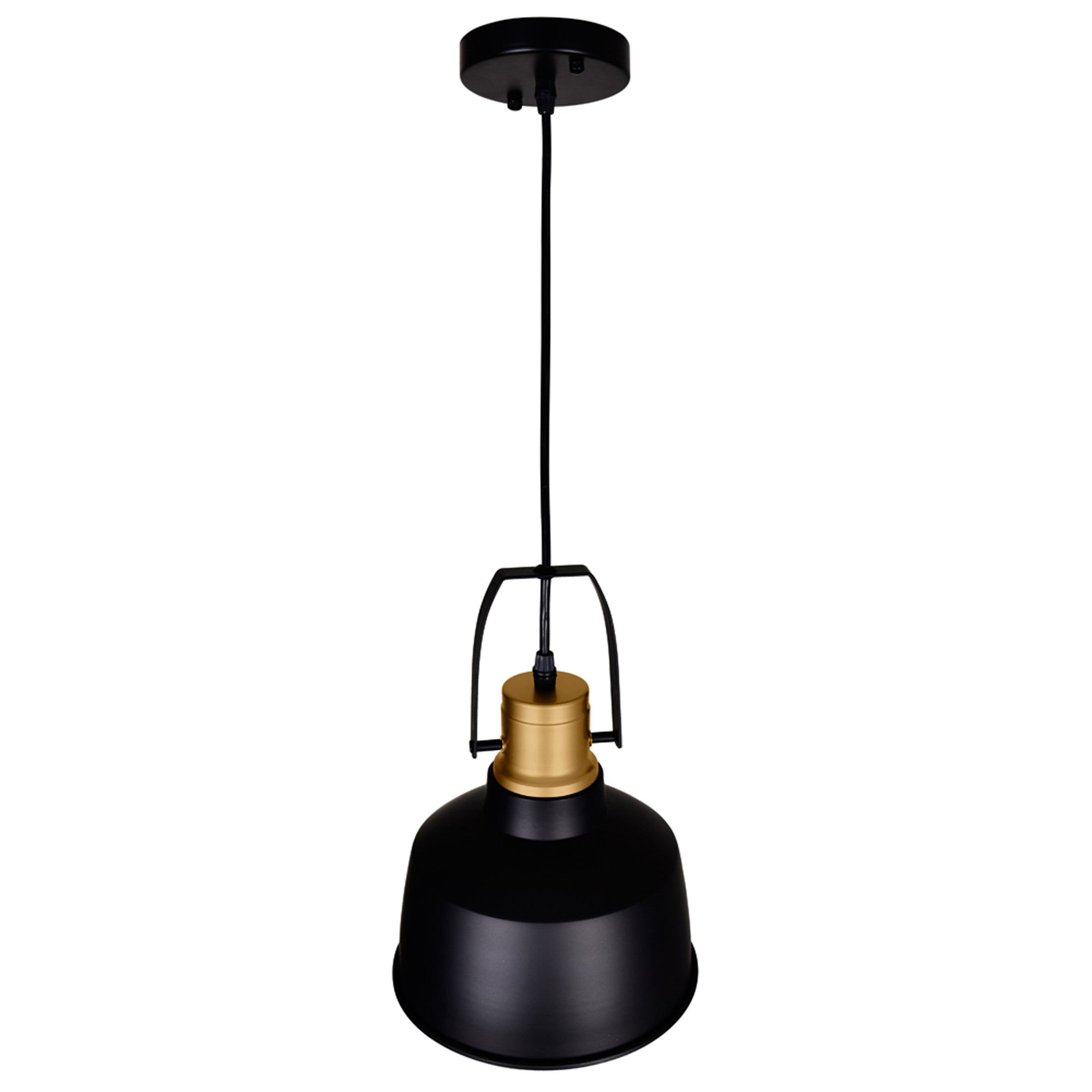 Elisa 1 Light 9in Black Down Pendant