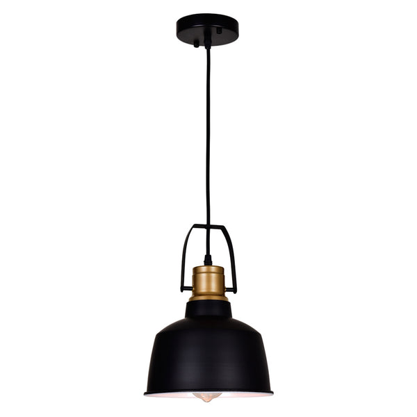 Elisa 1 Light 9in Black Down Pendant