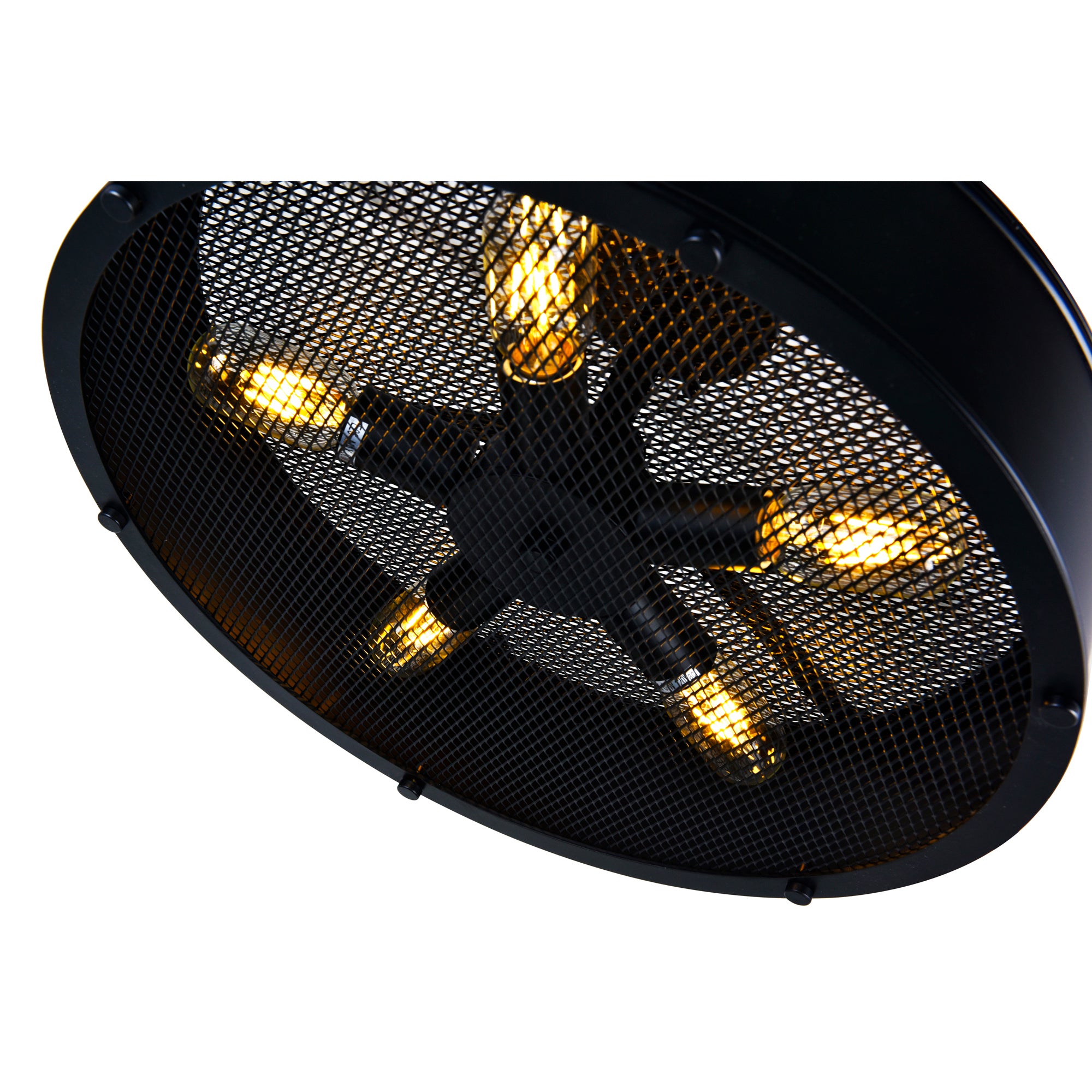 Tigris 5 Light 20in Black Drum Shade Flush Mount