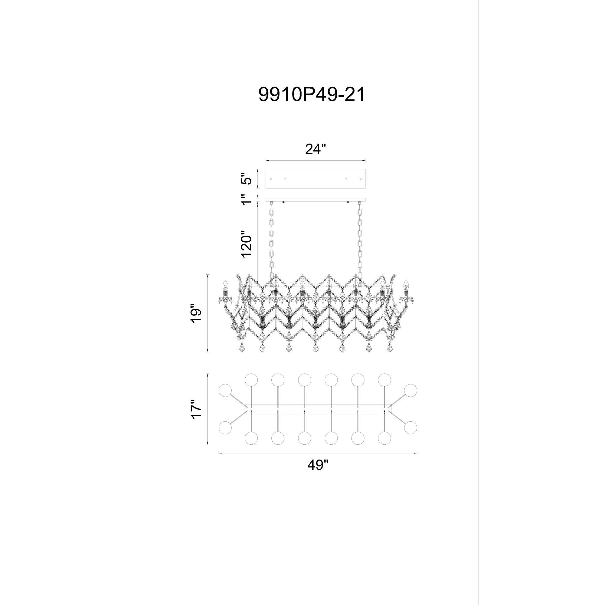 Phraya 21 Light Up Chandelier With Light Brown Finish