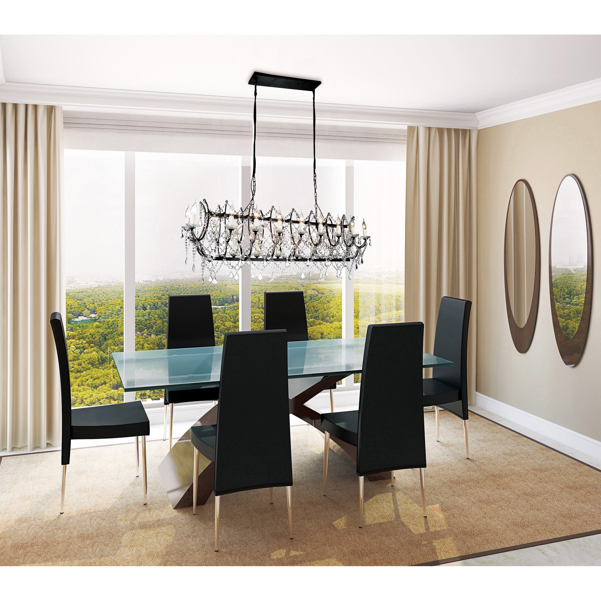 Phraya 24 Light Up Chandelier With Dark Brown Finish