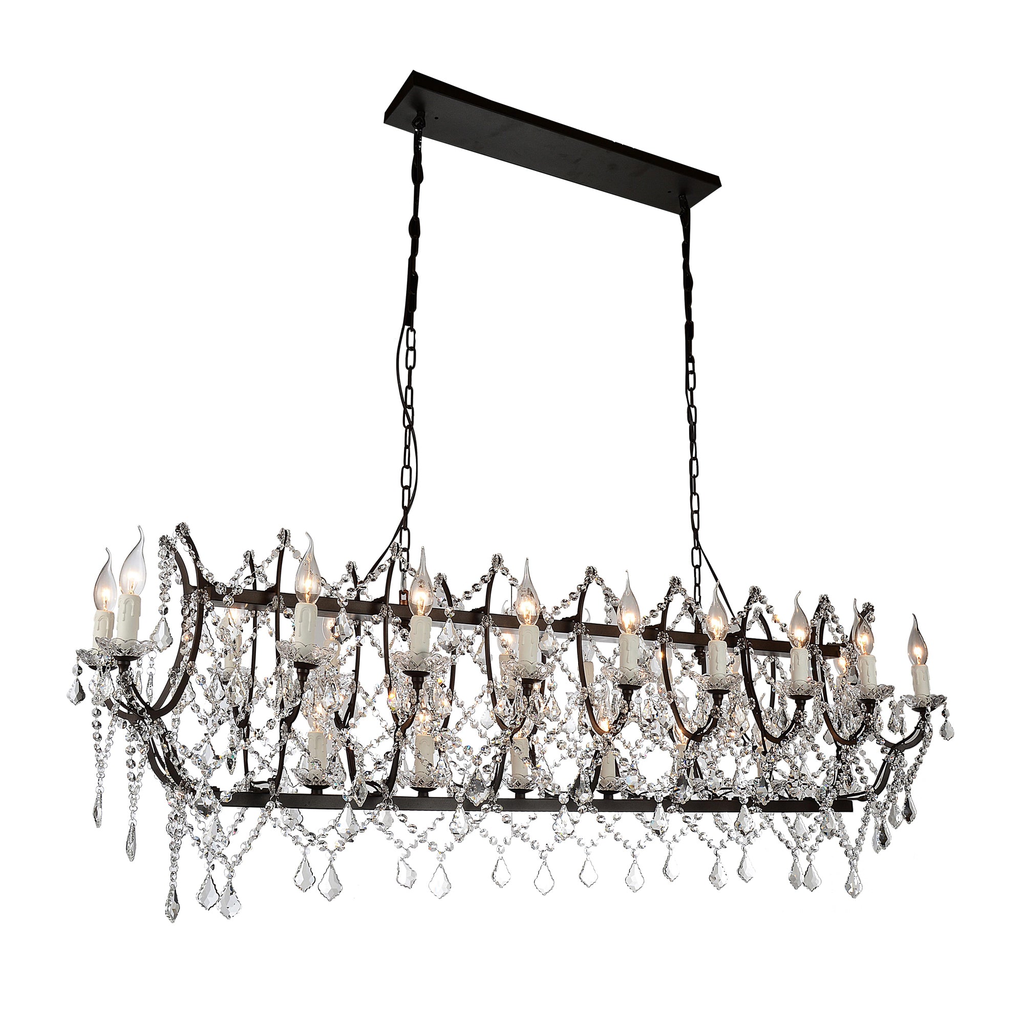 Phraya 24 Light Up Chandelier With Dark Brown Finish