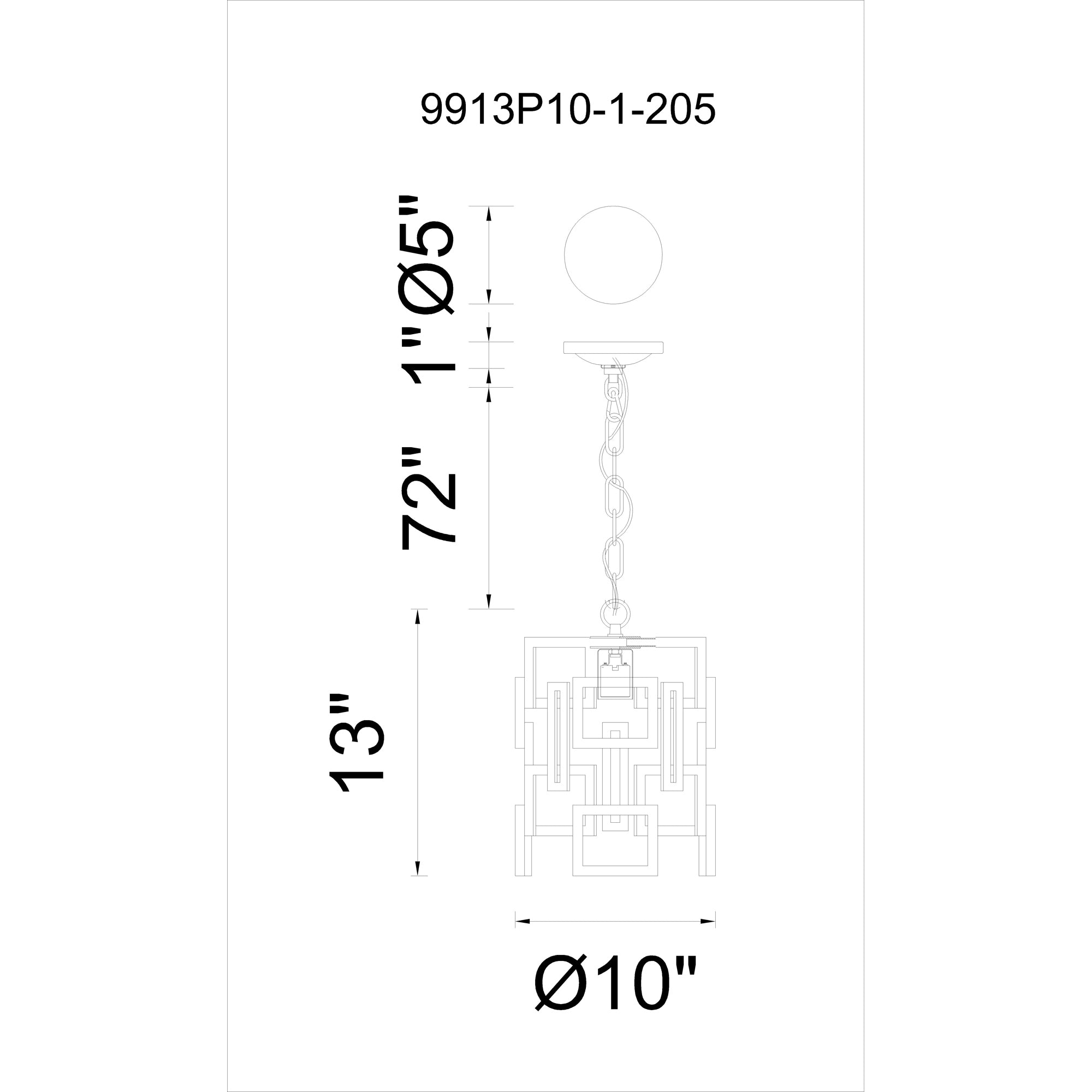 Litani 1 Light Down Chandelier With Brown Finish
