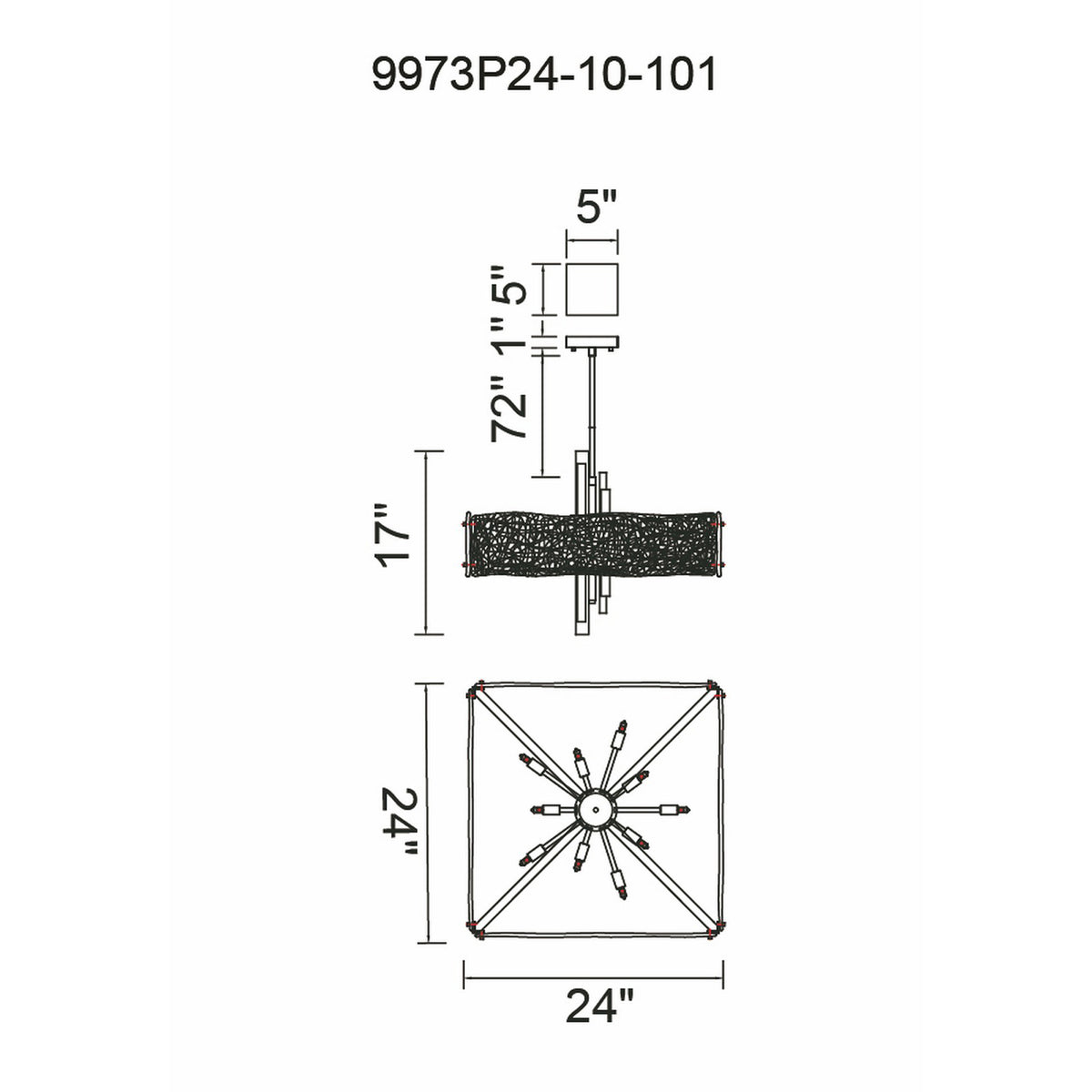 Assunta 10 Light Chandelier With Black Finish