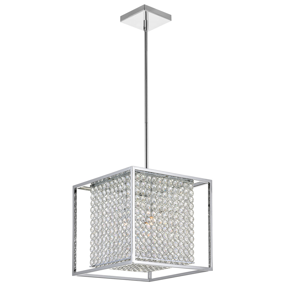 Cube 3 Light Mini Pendant With Chrome Finish