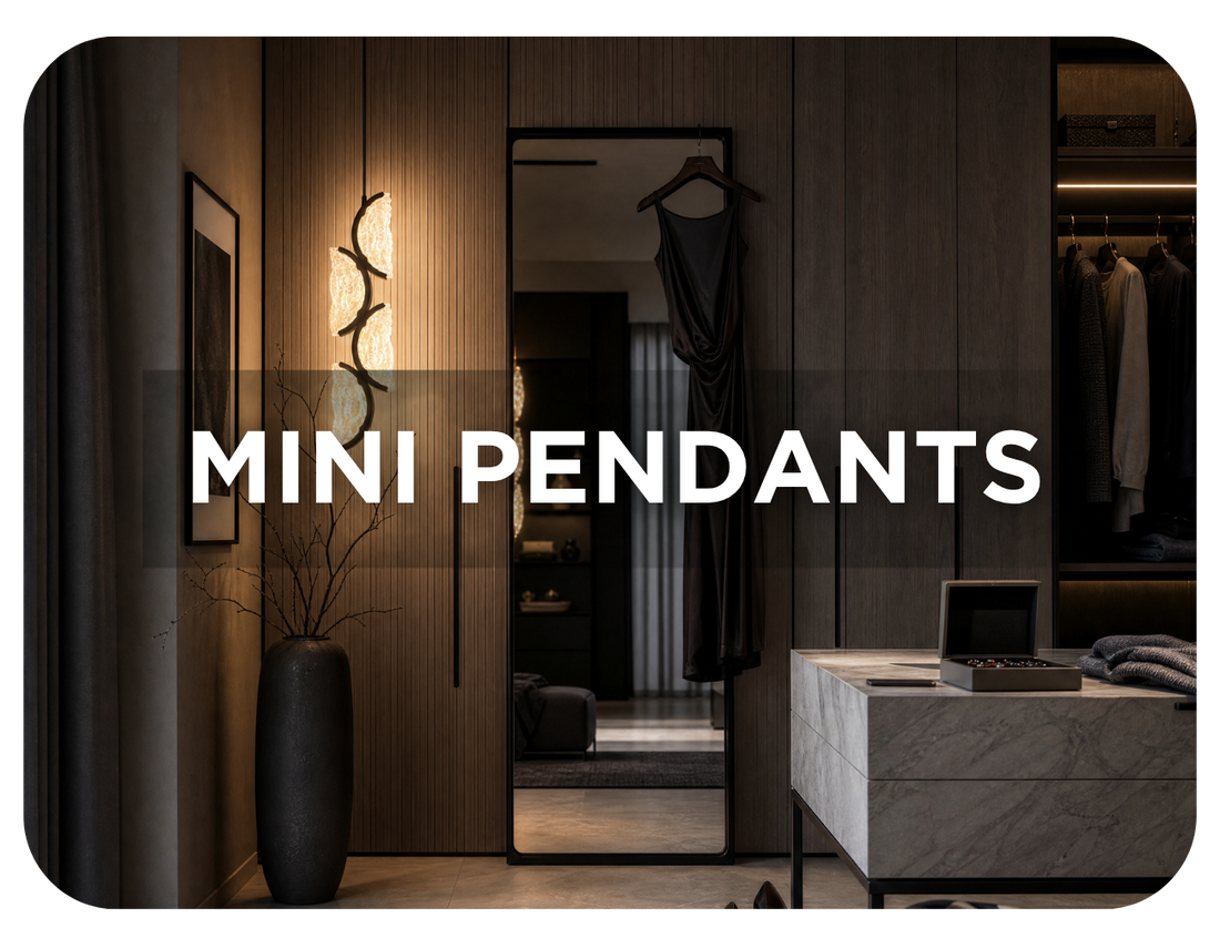 Mini pendant light in a modern bedroom