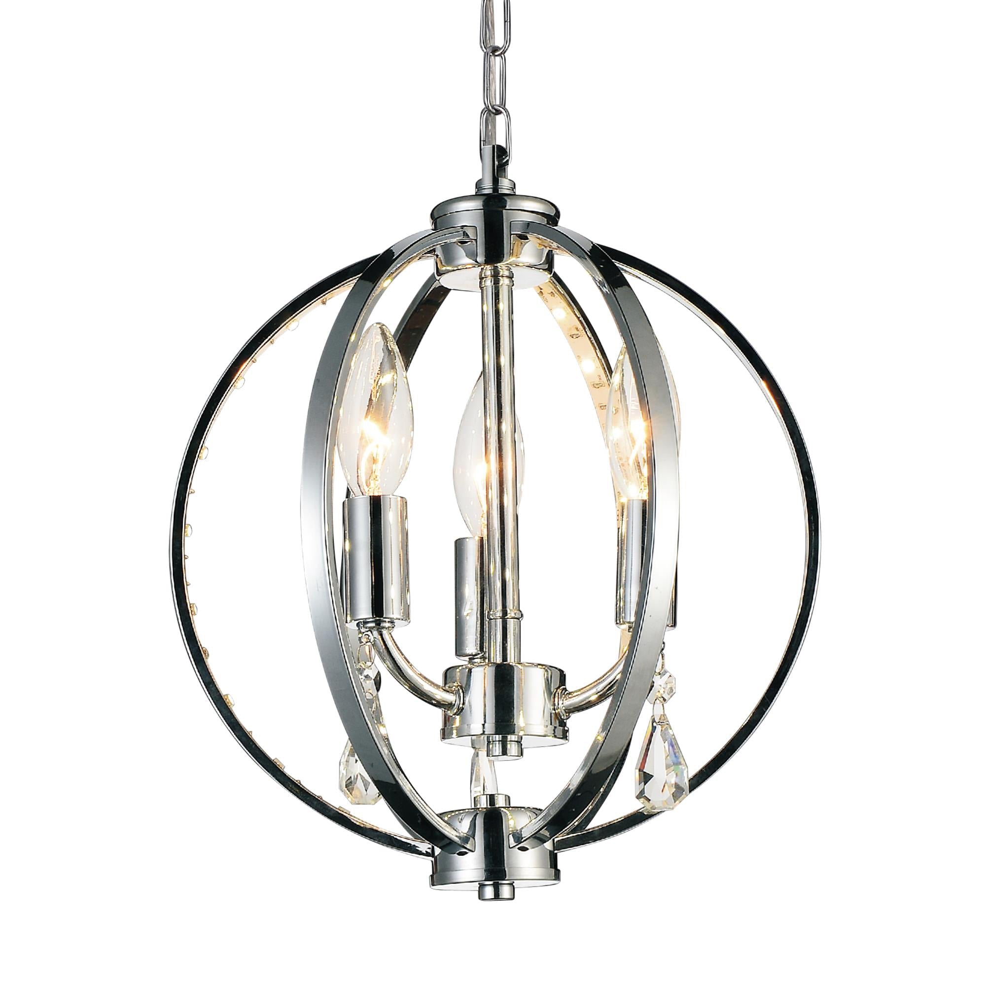Abia 3 Light Chrome Mini Pendant - CWI Lighting