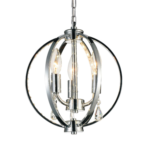 Abia 3 Light Chrome Mini Pendant - CWI Lighting