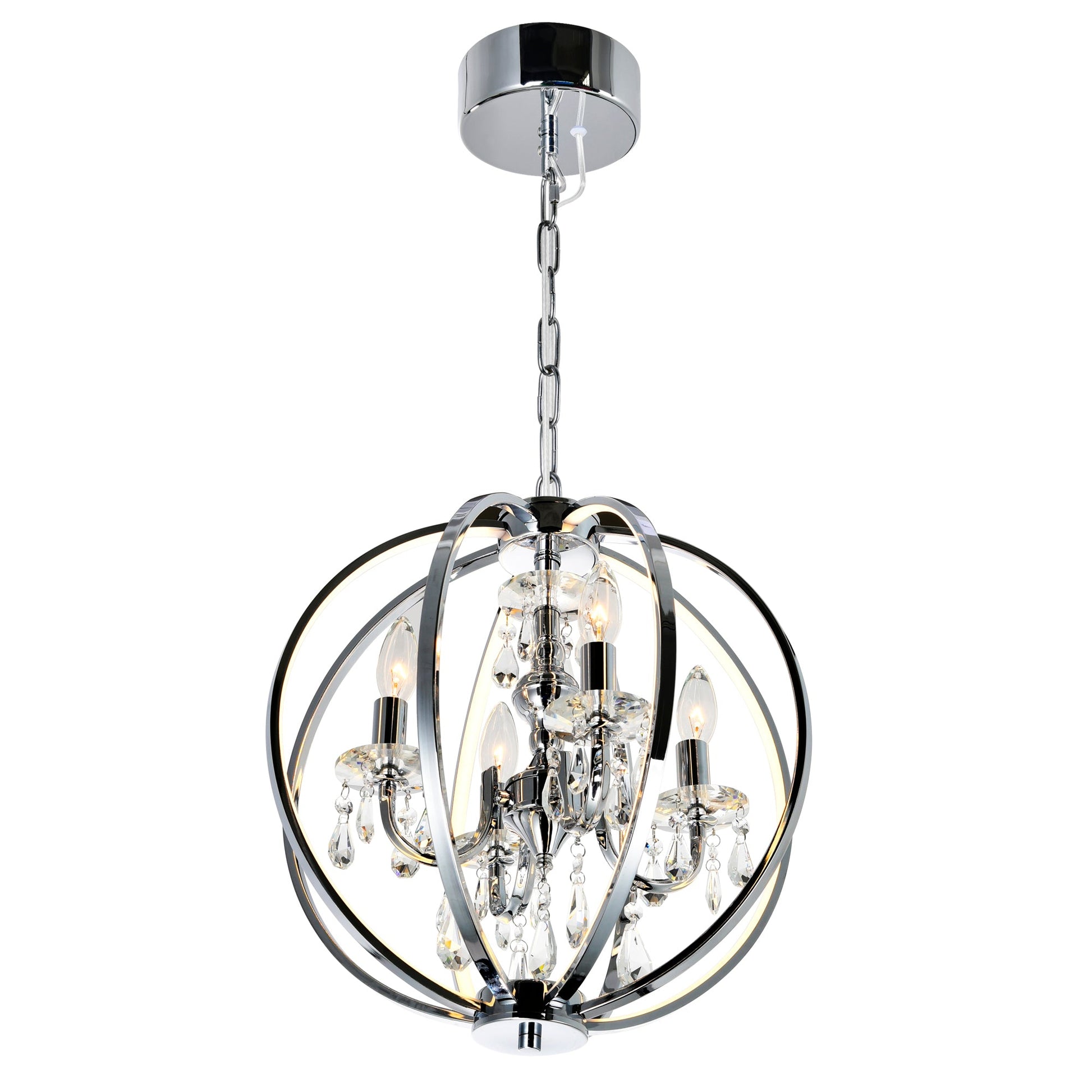 Abia 4 Light Chrome Chandelier - CWI Lighting